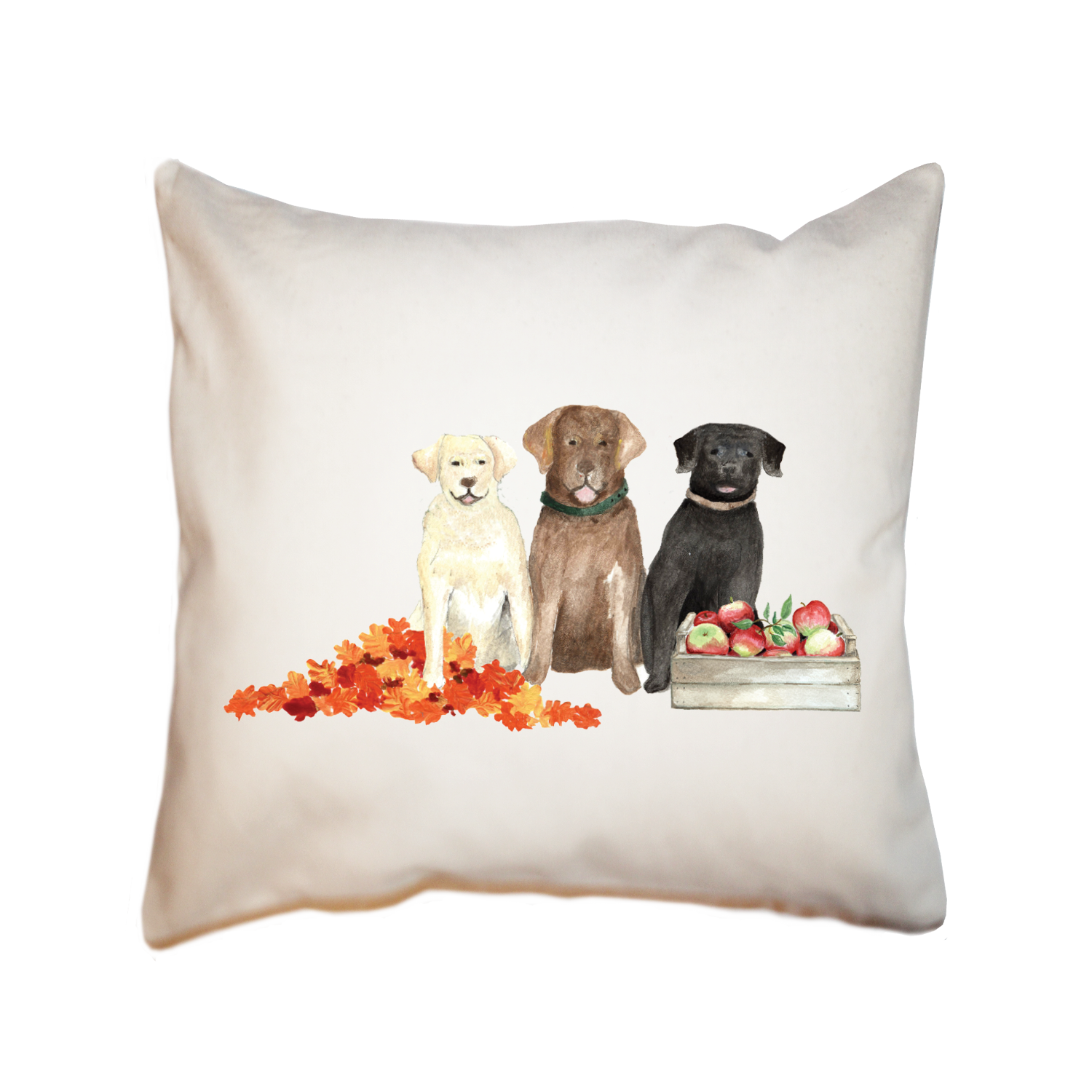 three labs september square pillow