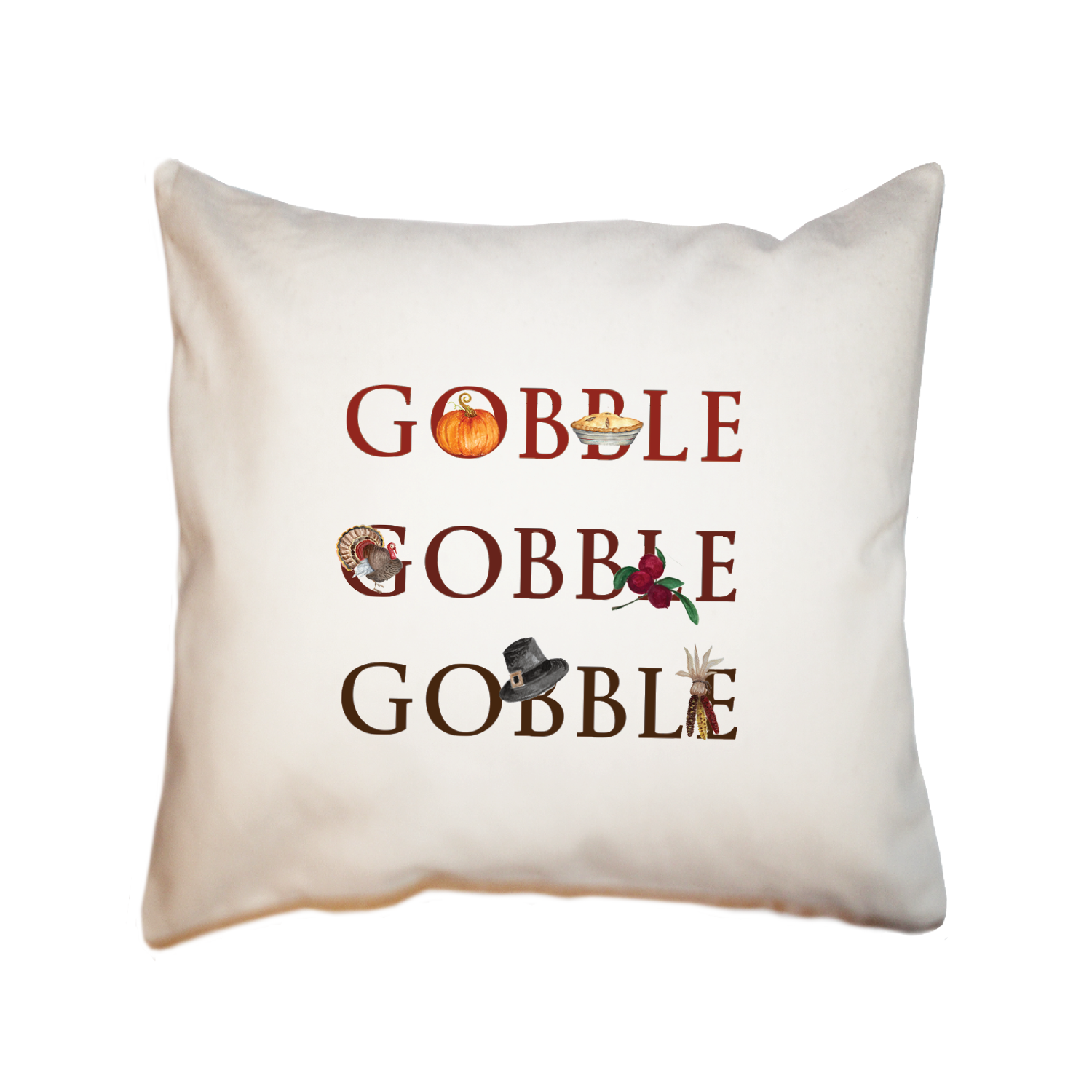 gobble gobble gobble square pillow