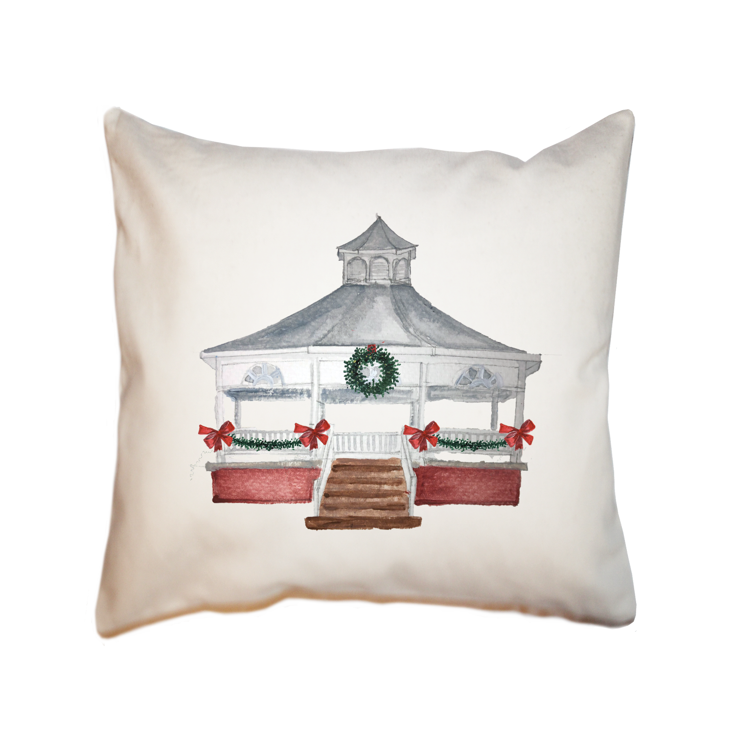 fairfield gazebo christmas square pillow