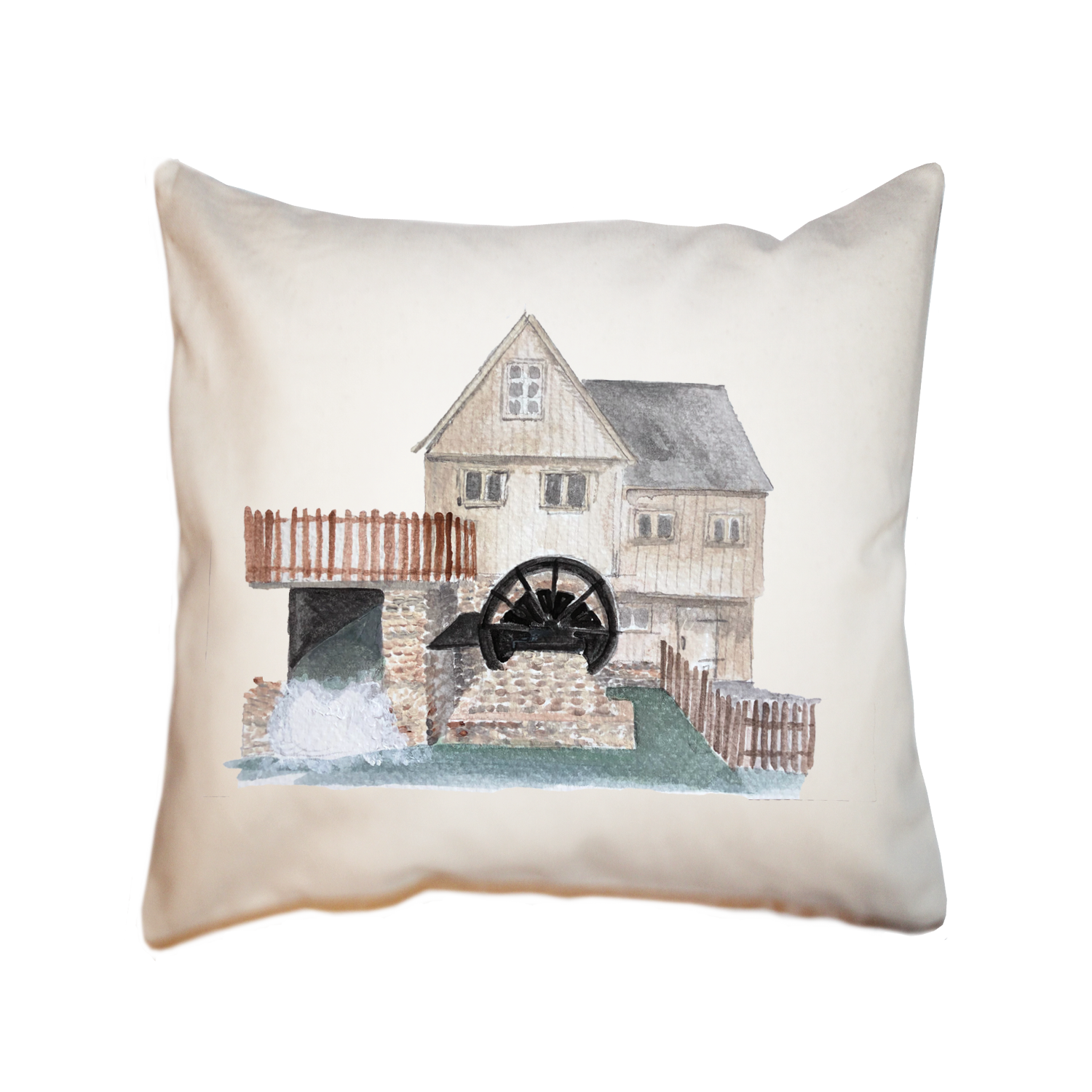 plimoth patuxet gristmill square pillow