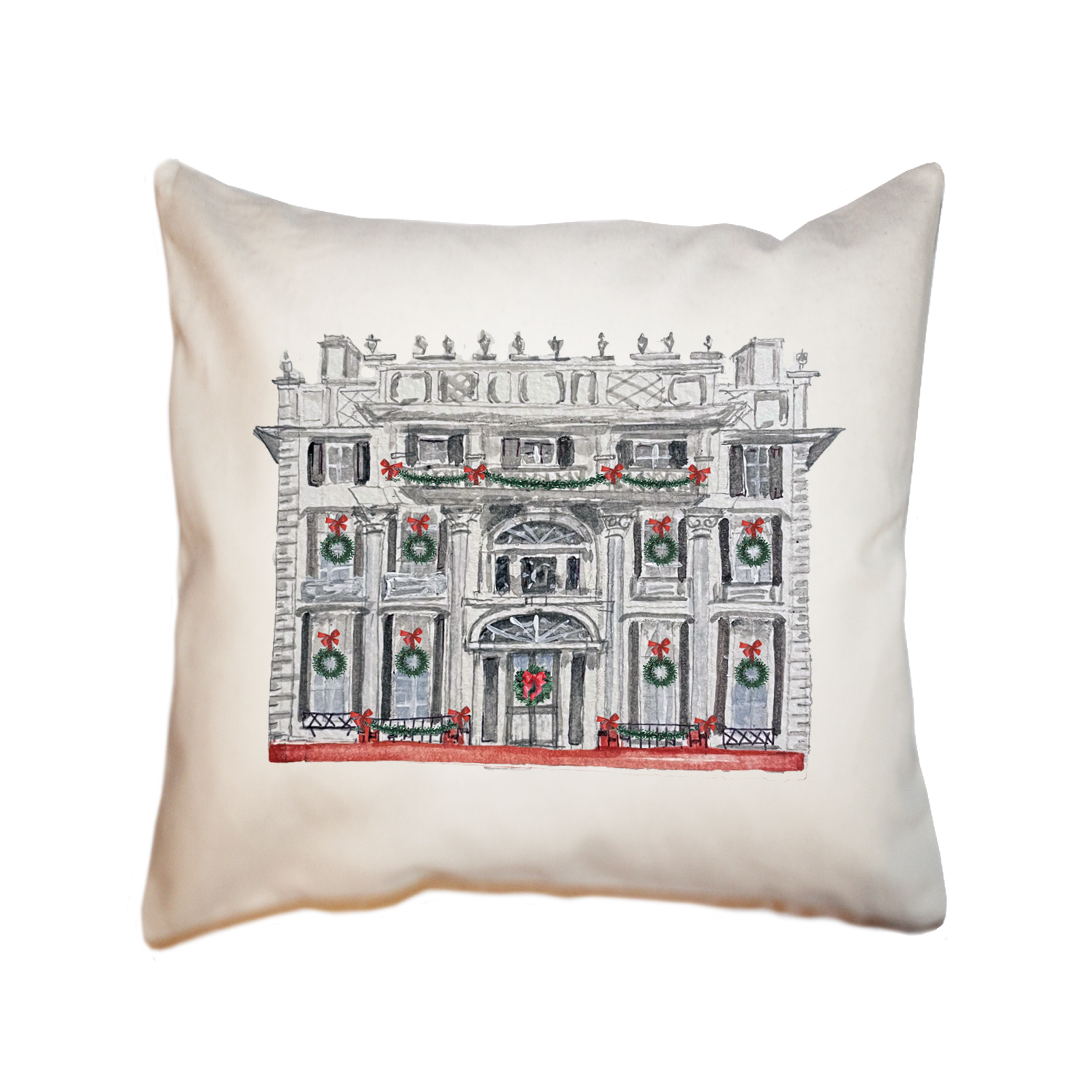 linden place holiday square pillow