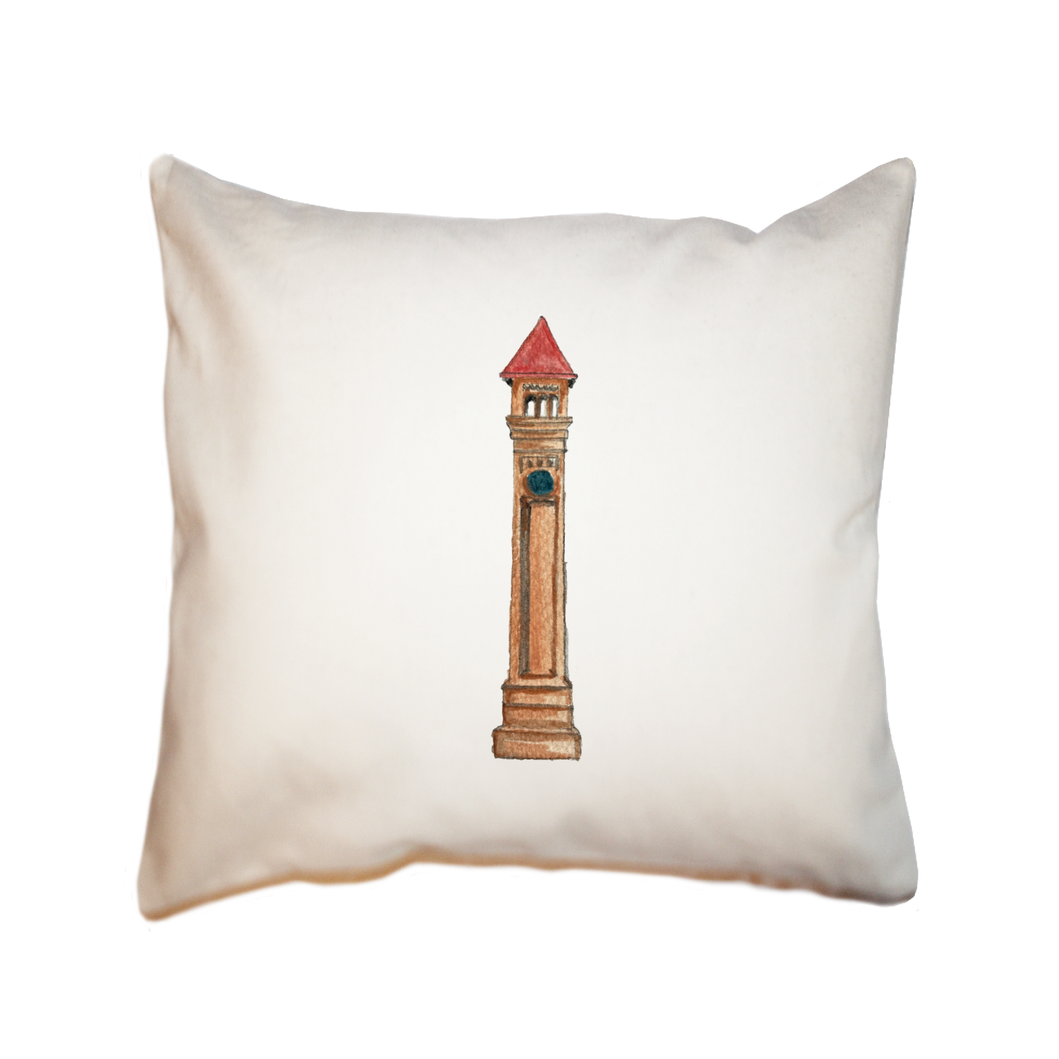 spokane clock tower square pillow