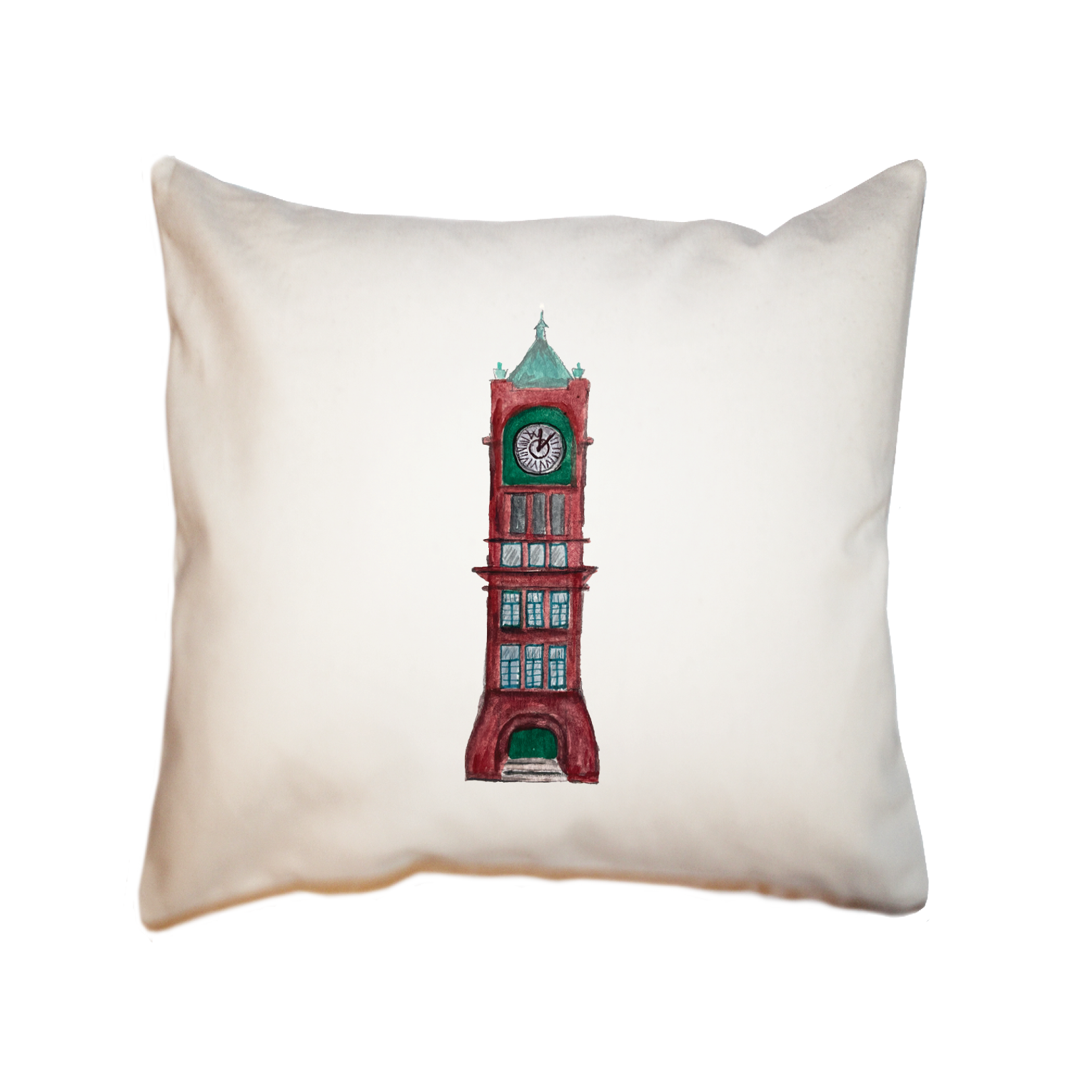 ludlow clock tower square pillow