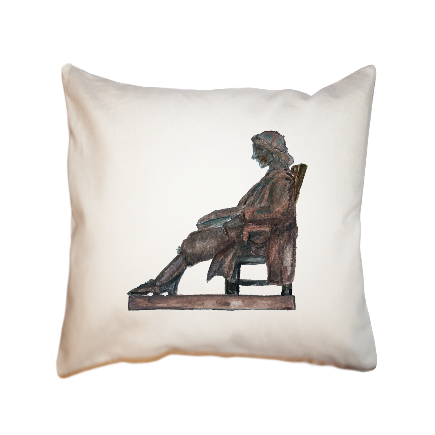 john harvard statue square pillow