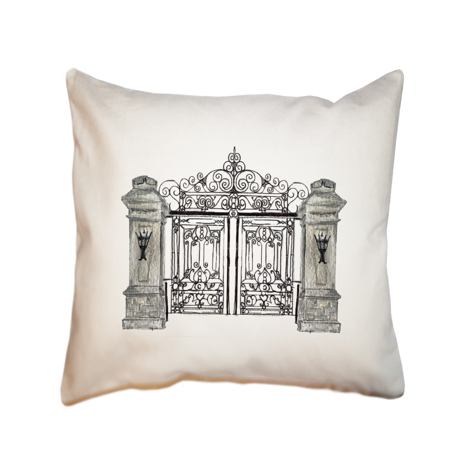 newport mansion gate square pillow