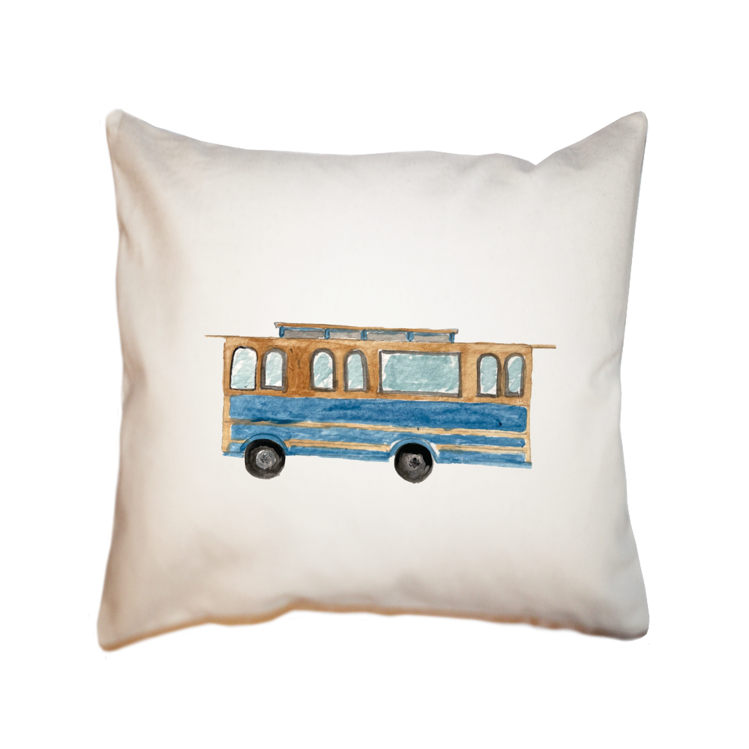 trolley laguna beach square pillow