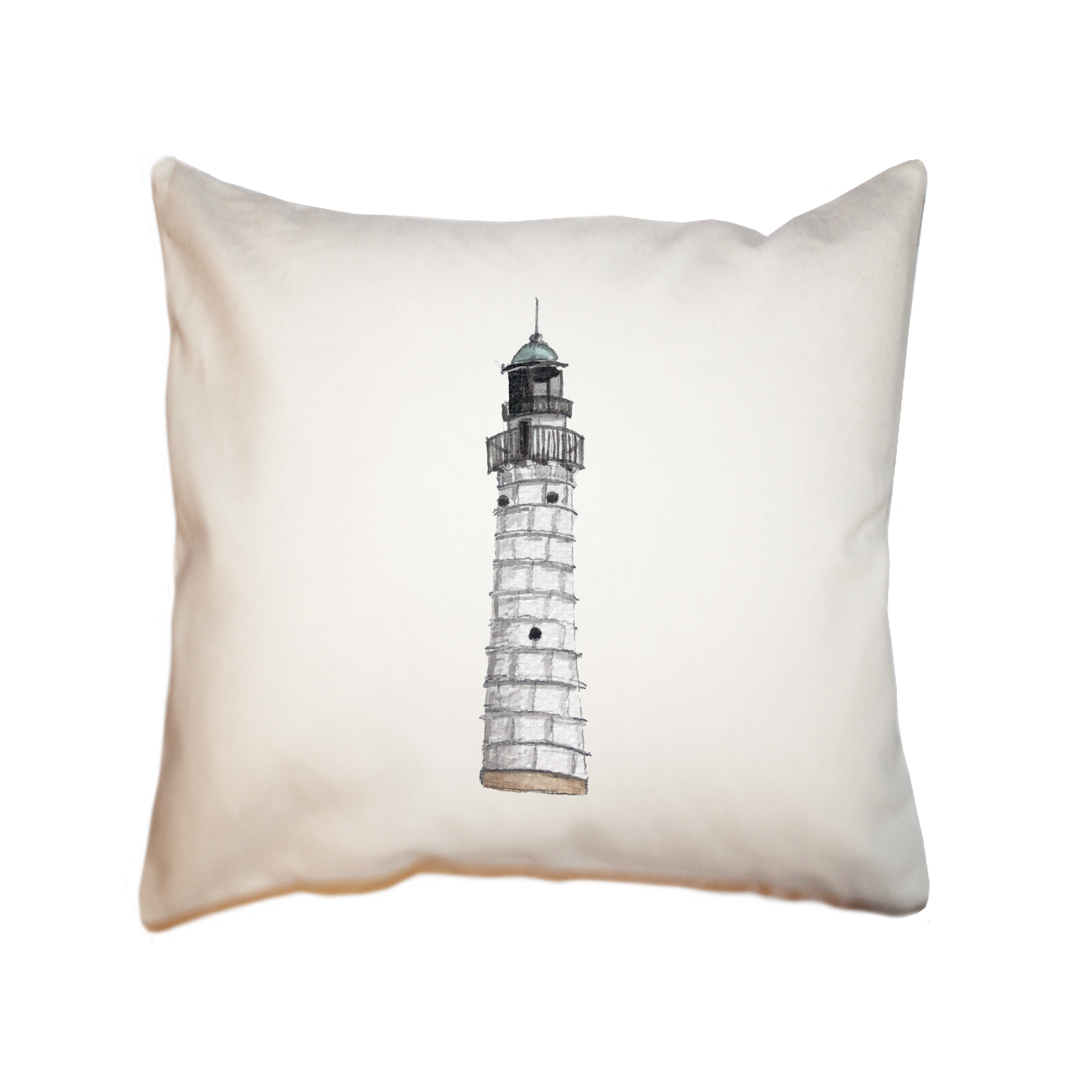 door county lighthouse square pillow