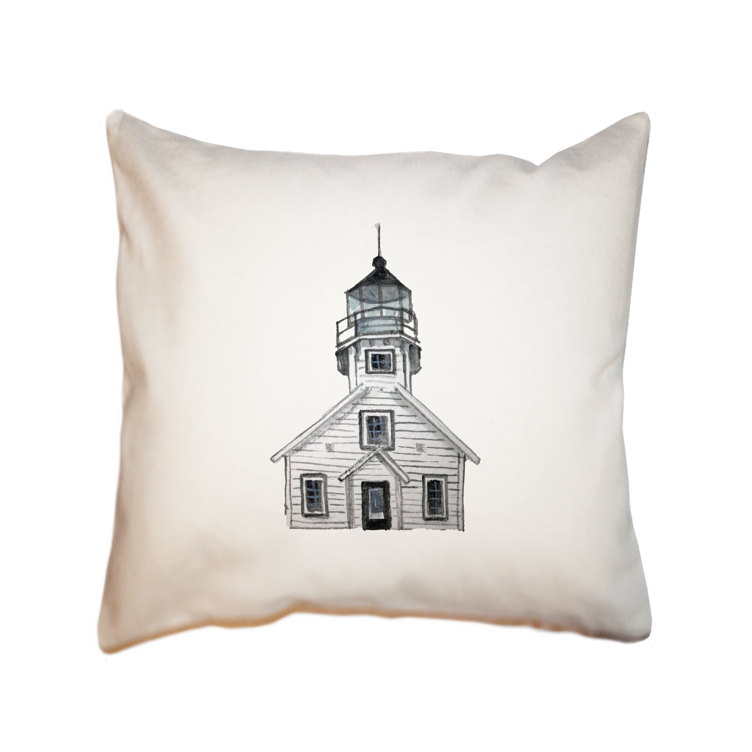 old mission lighthouse square pillow