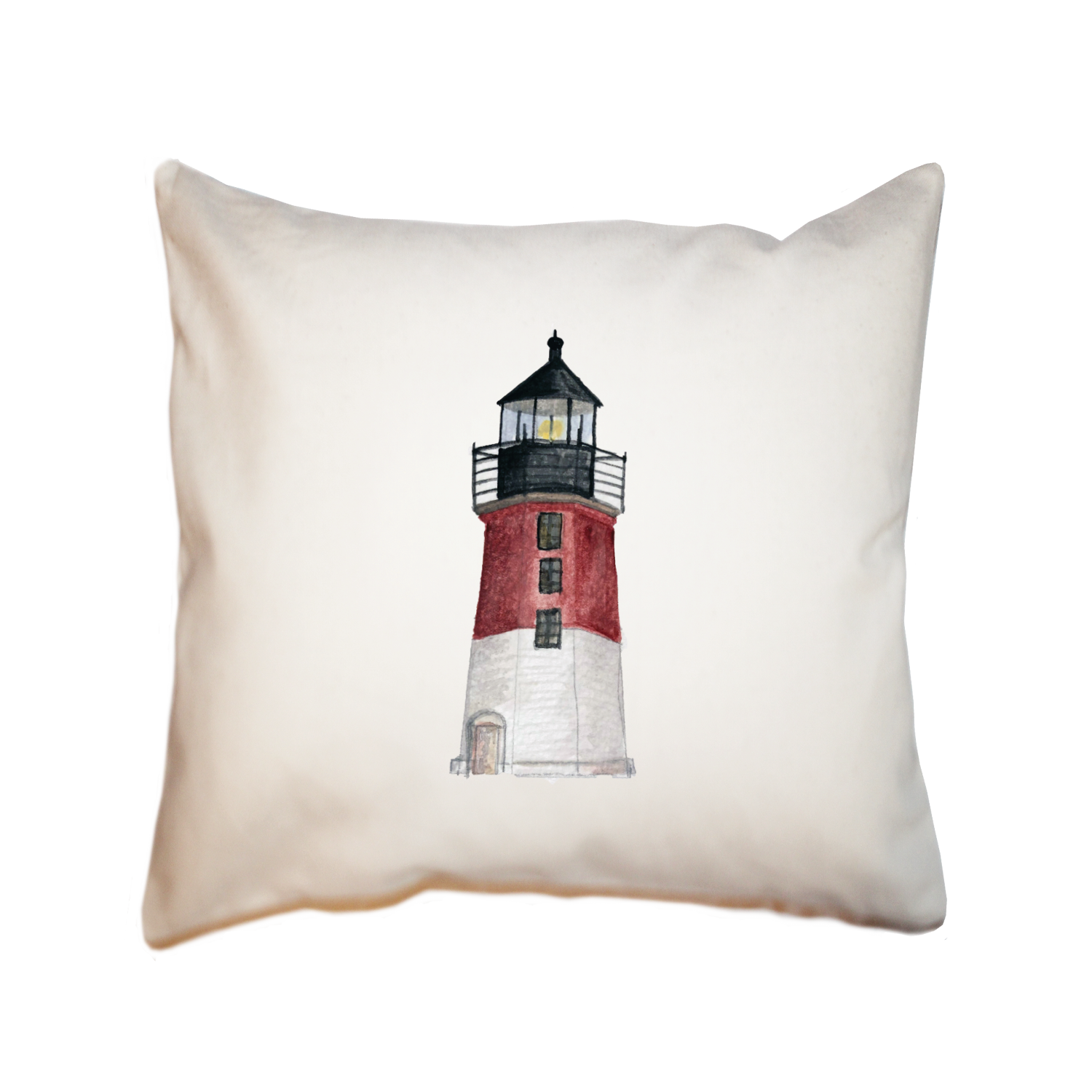 judith point lighthouse narragansett square pillow