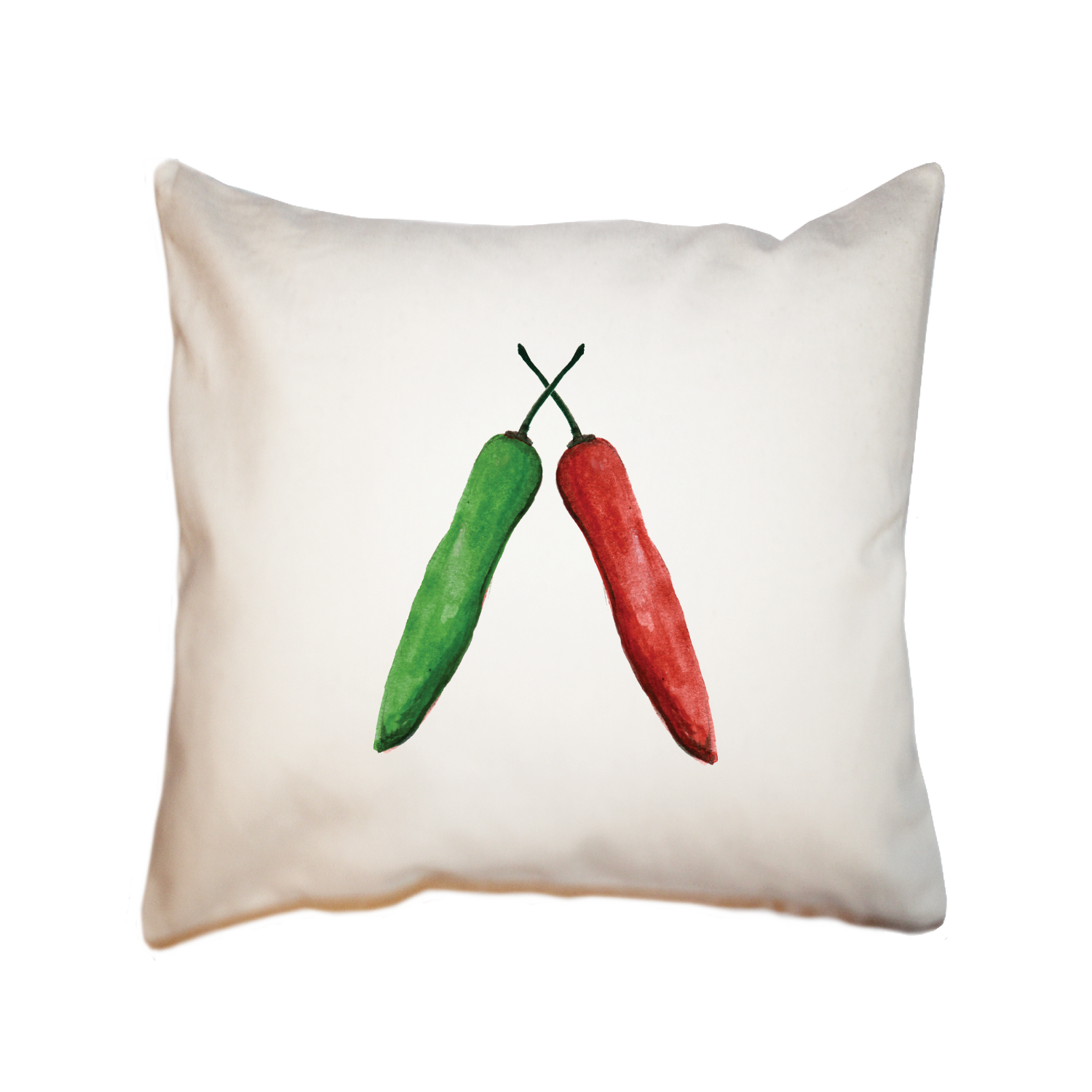peppers together square pillow