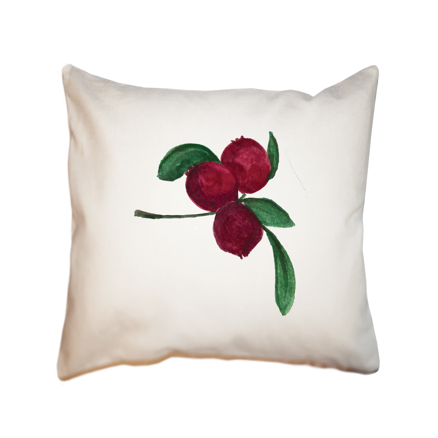 cranberry branch square pillow