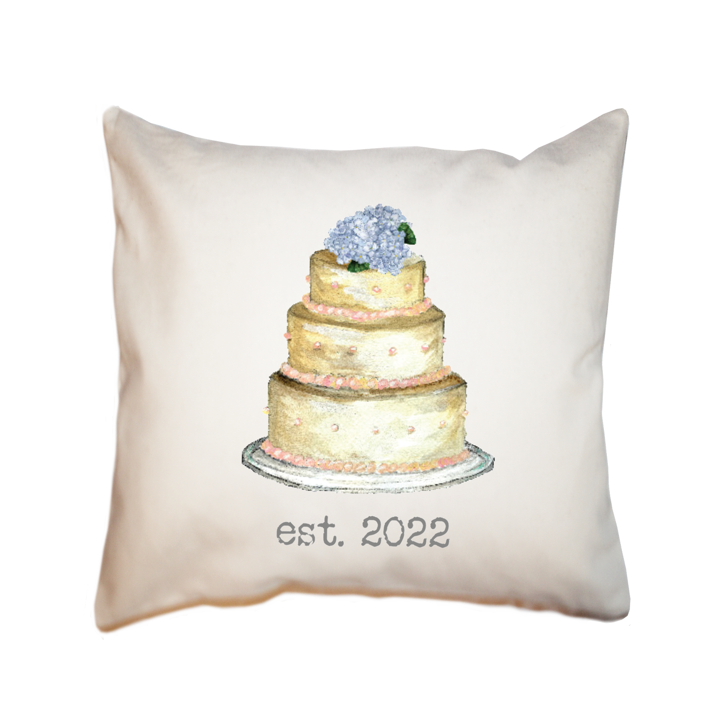 wedding cake date 2022 square pillow