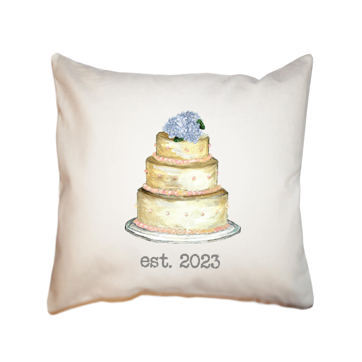 wedding cake 2023 square pillow