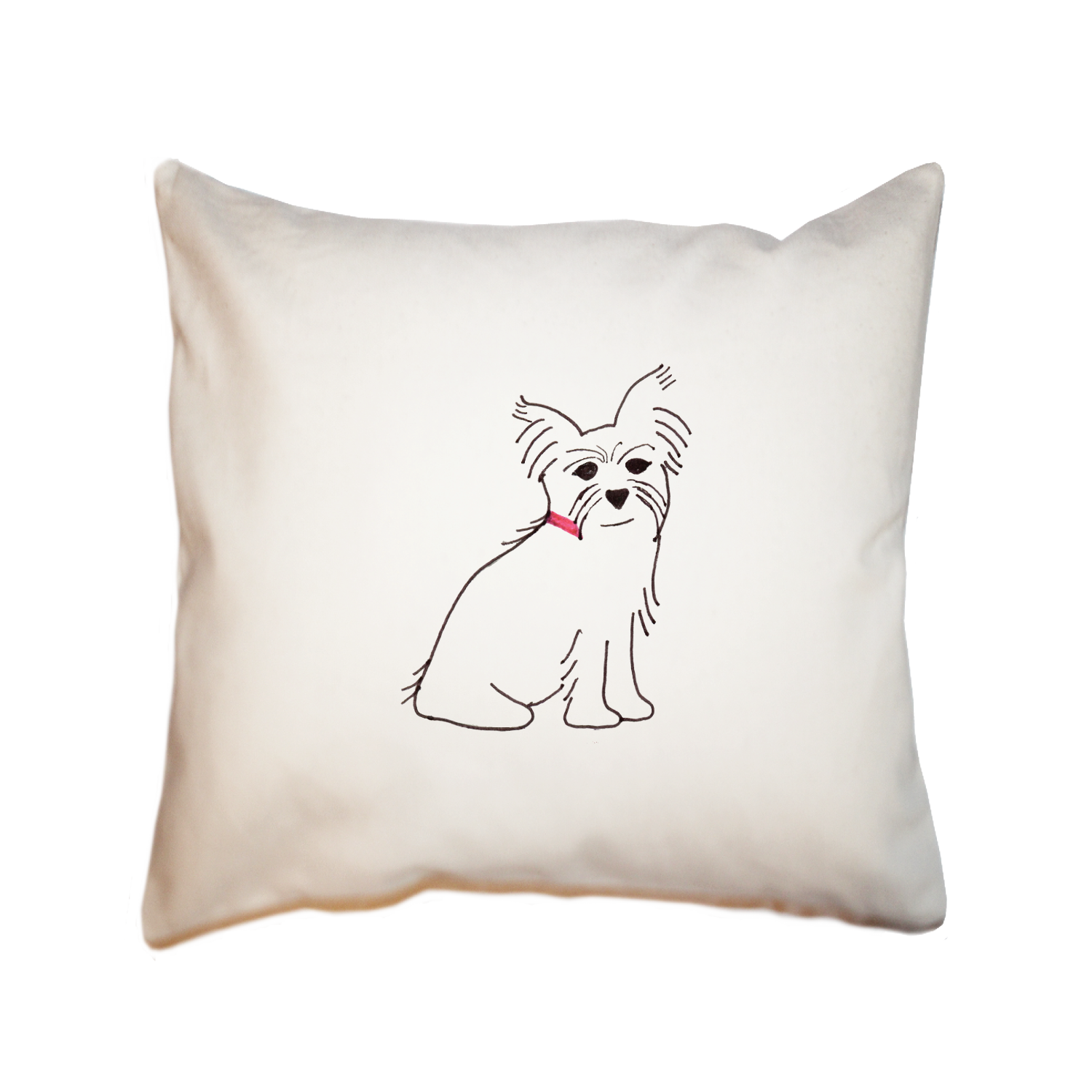 yorkie pen drawing square pillow
