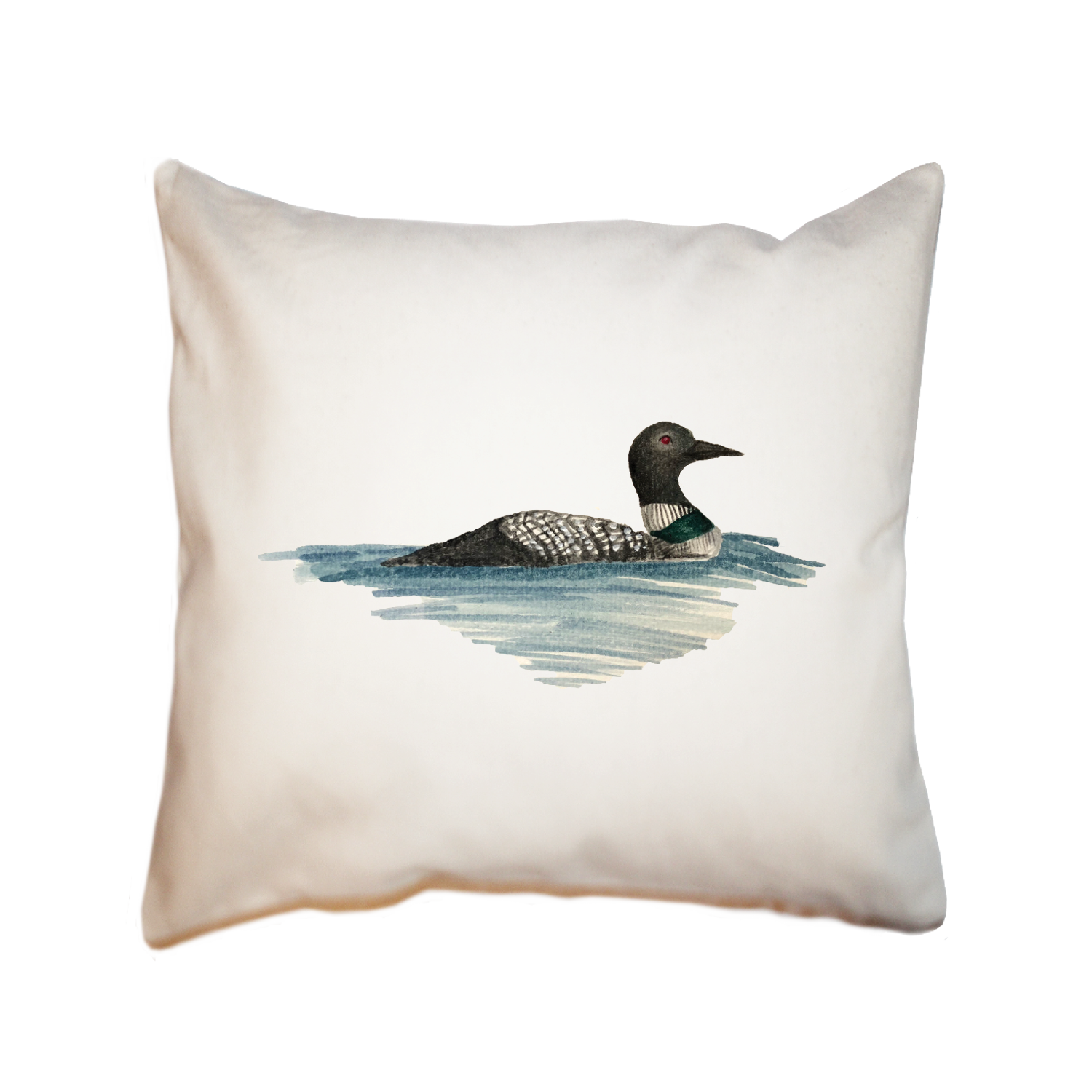 loon on water square pillow