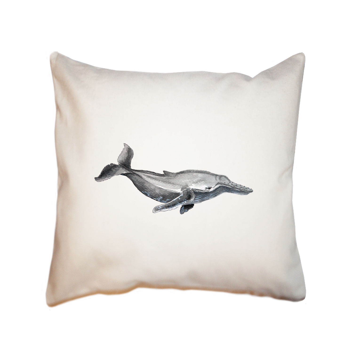 humpback whale square pillow