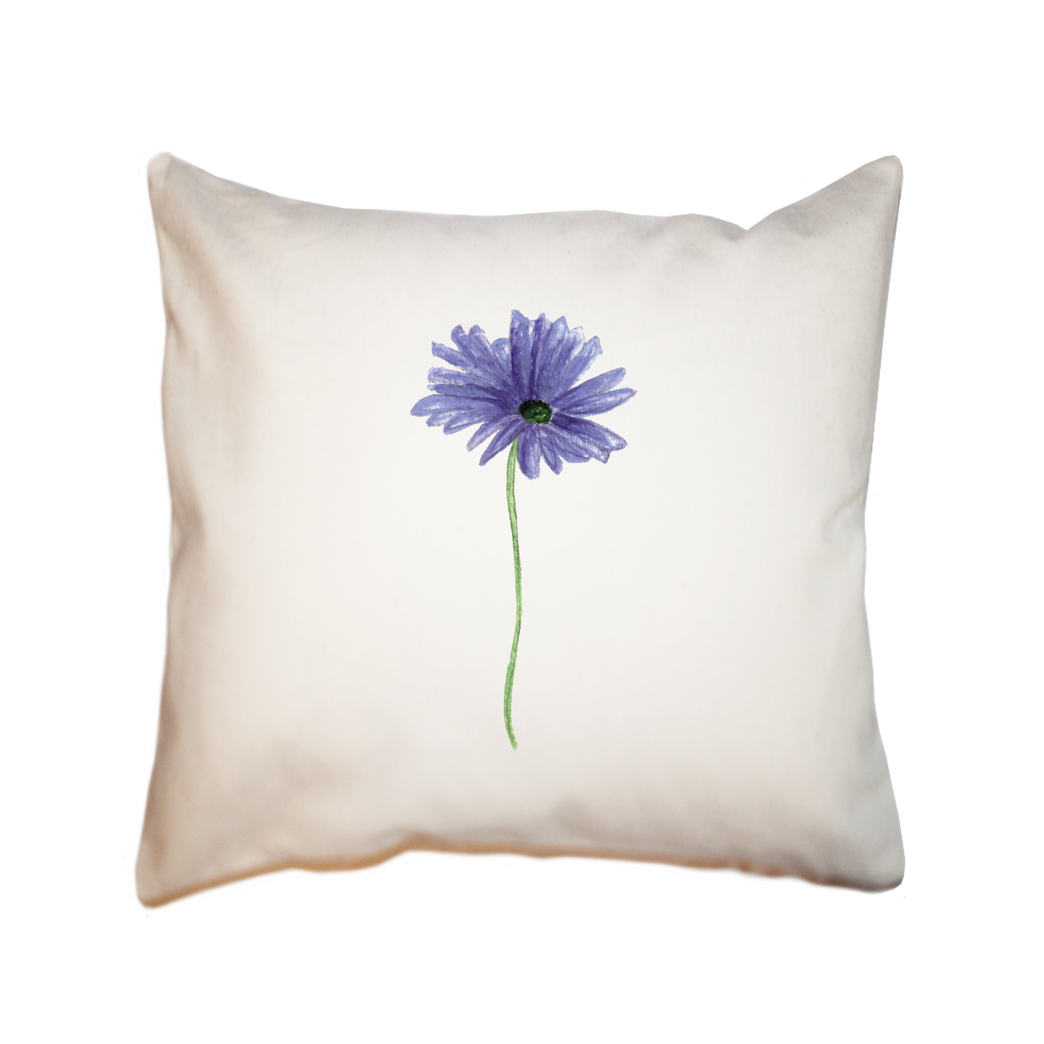 purple gerber daisy square pillow