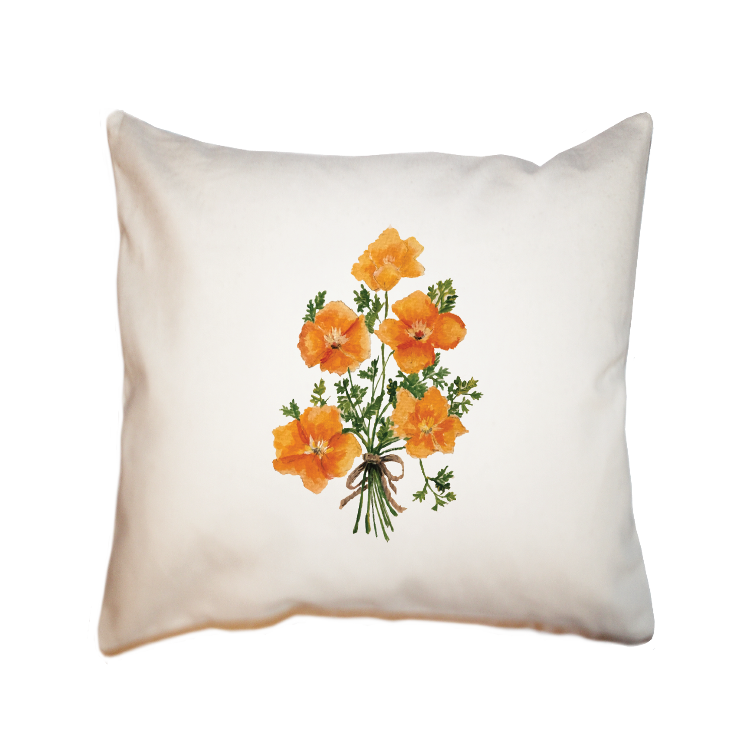 california poppies square pillow