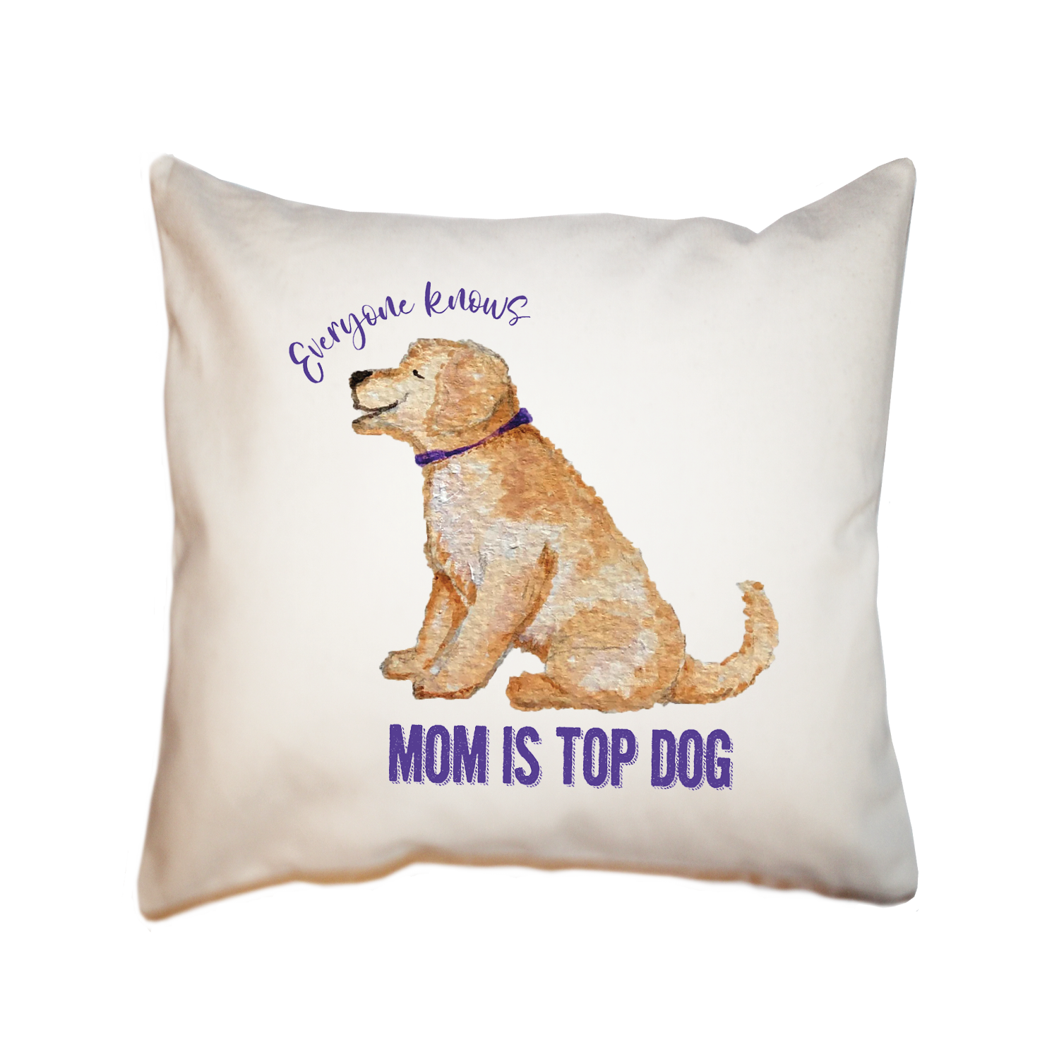 mom top dog square pillow