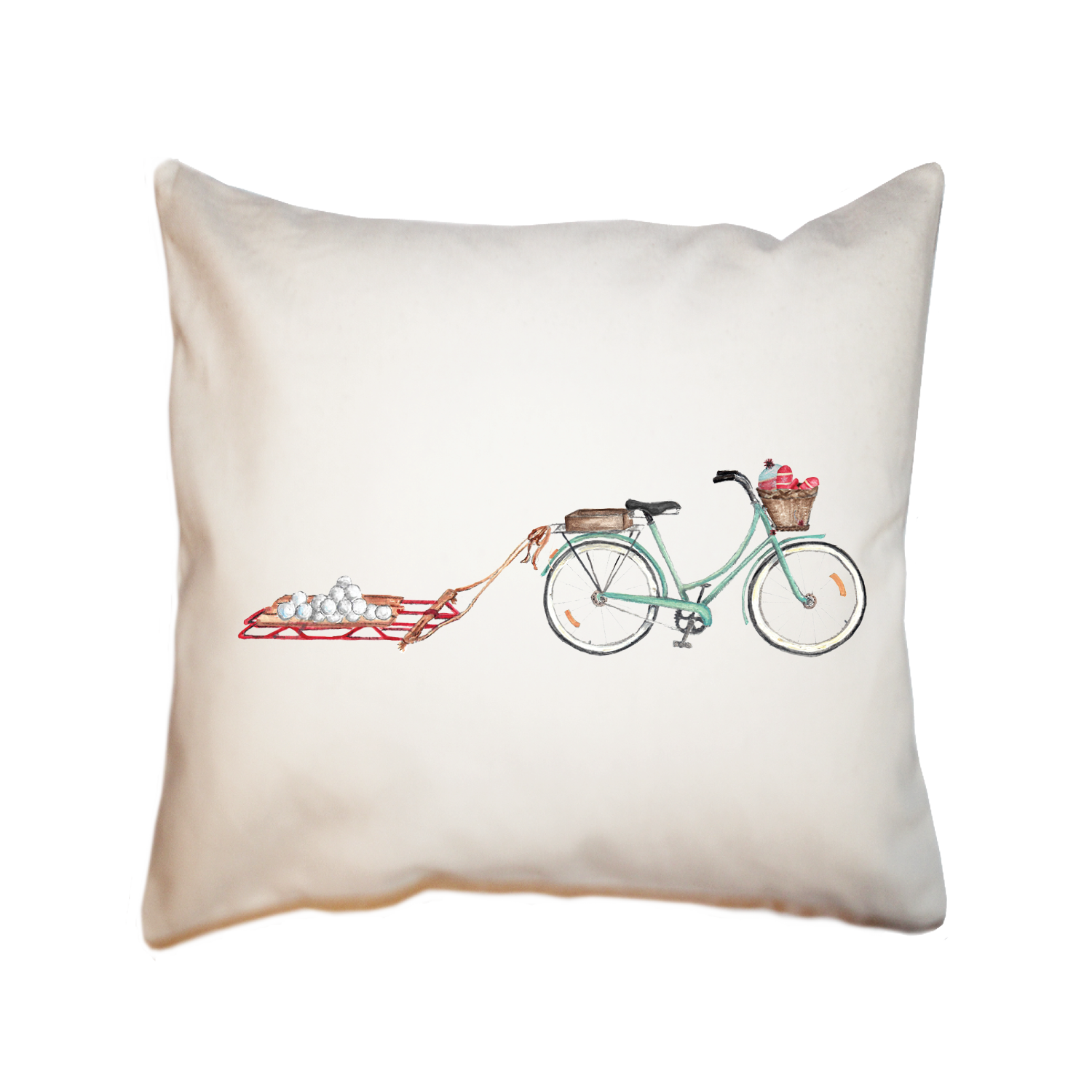 january bike square pillow