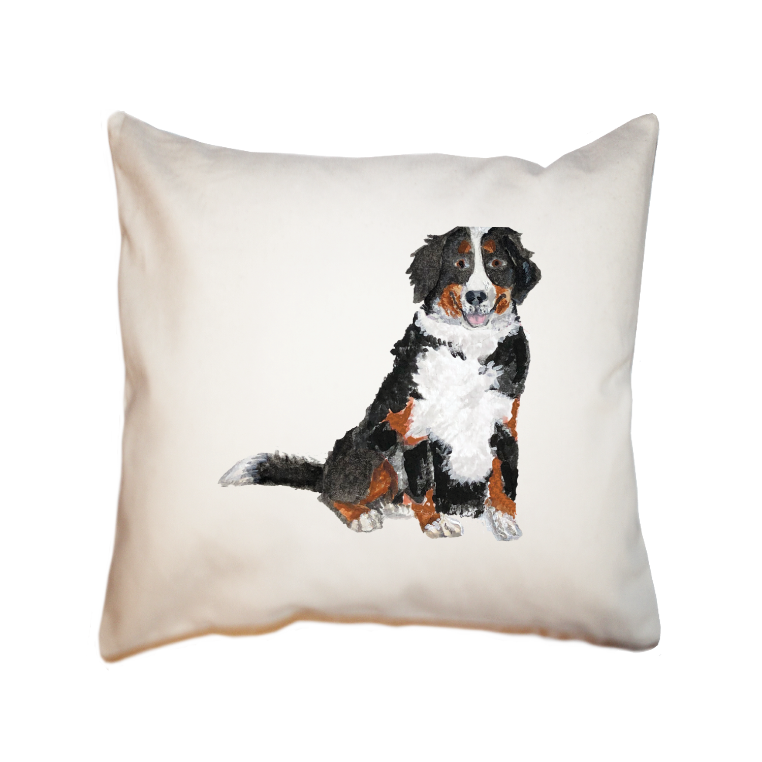 bernese mountain dog square pillow