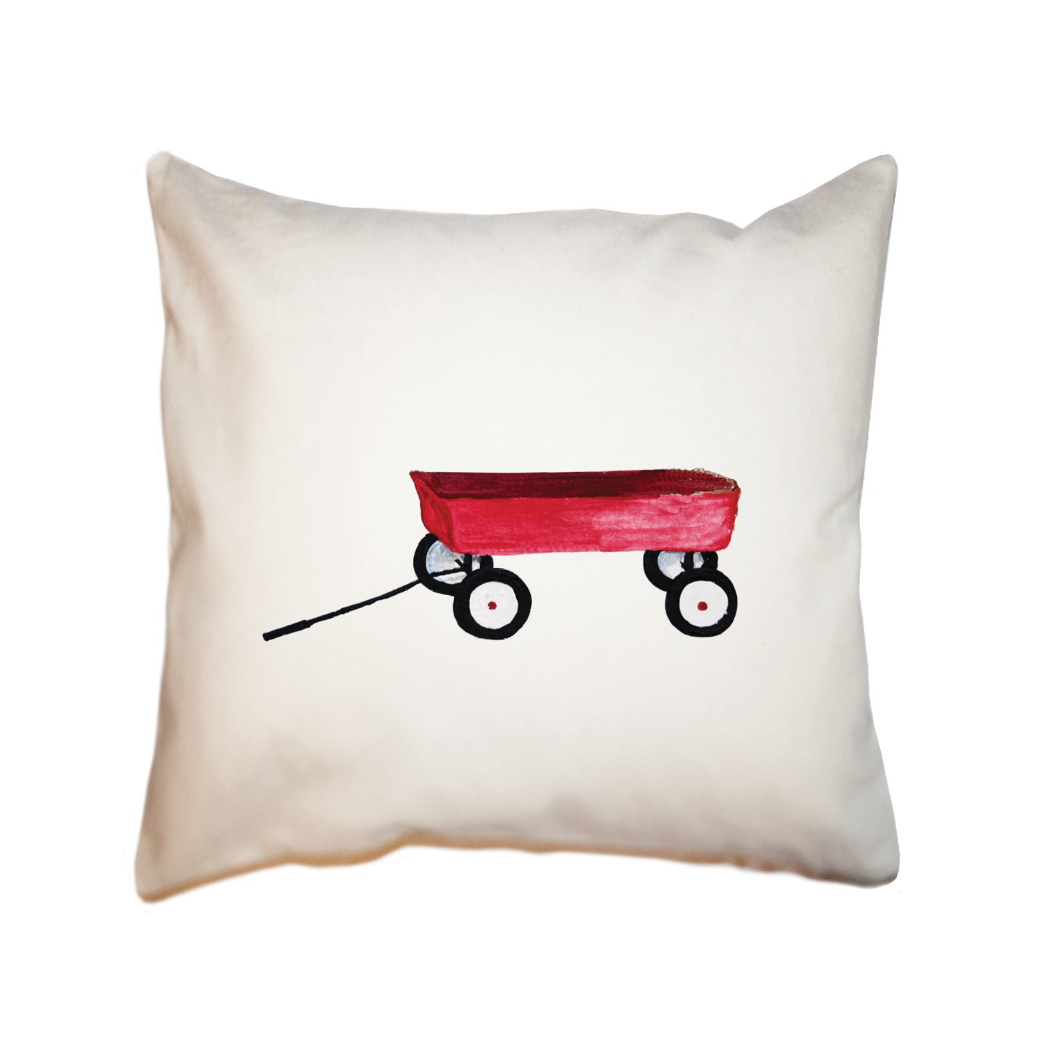 little red wagon square pillow