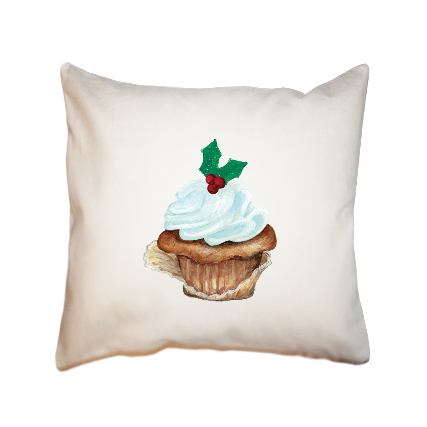 christmas cupcake square pillow