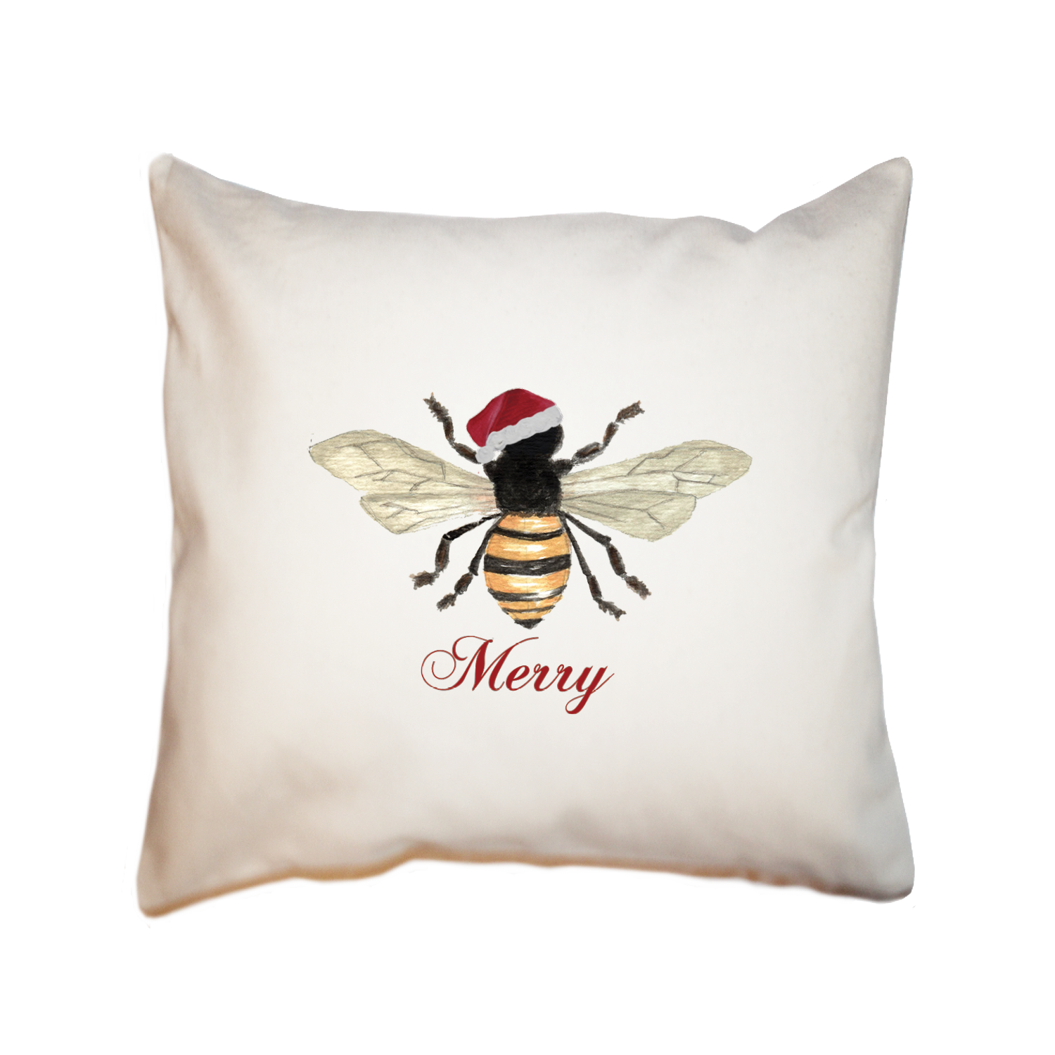 bee merry square pillow