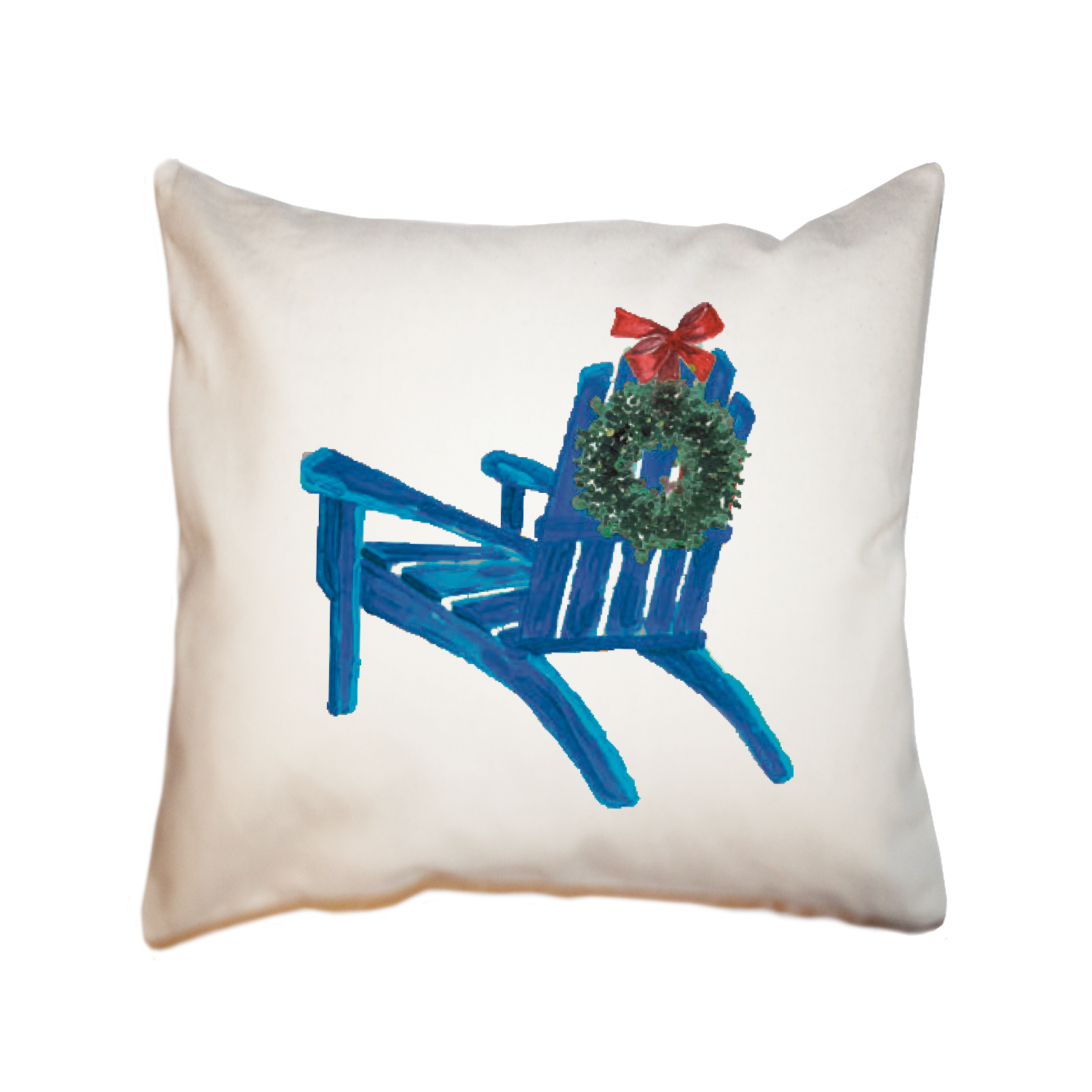 blue chair and wreath square pillow