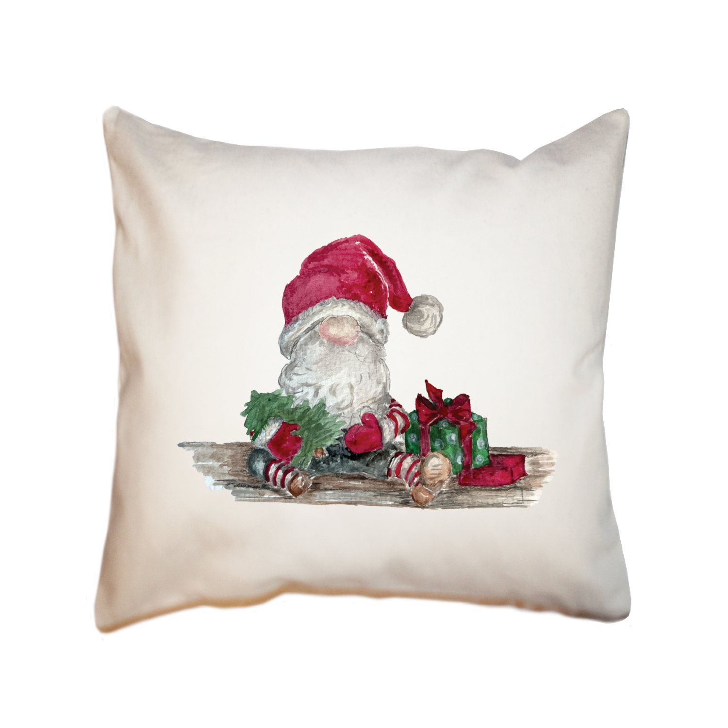 christmas gnome square pillow