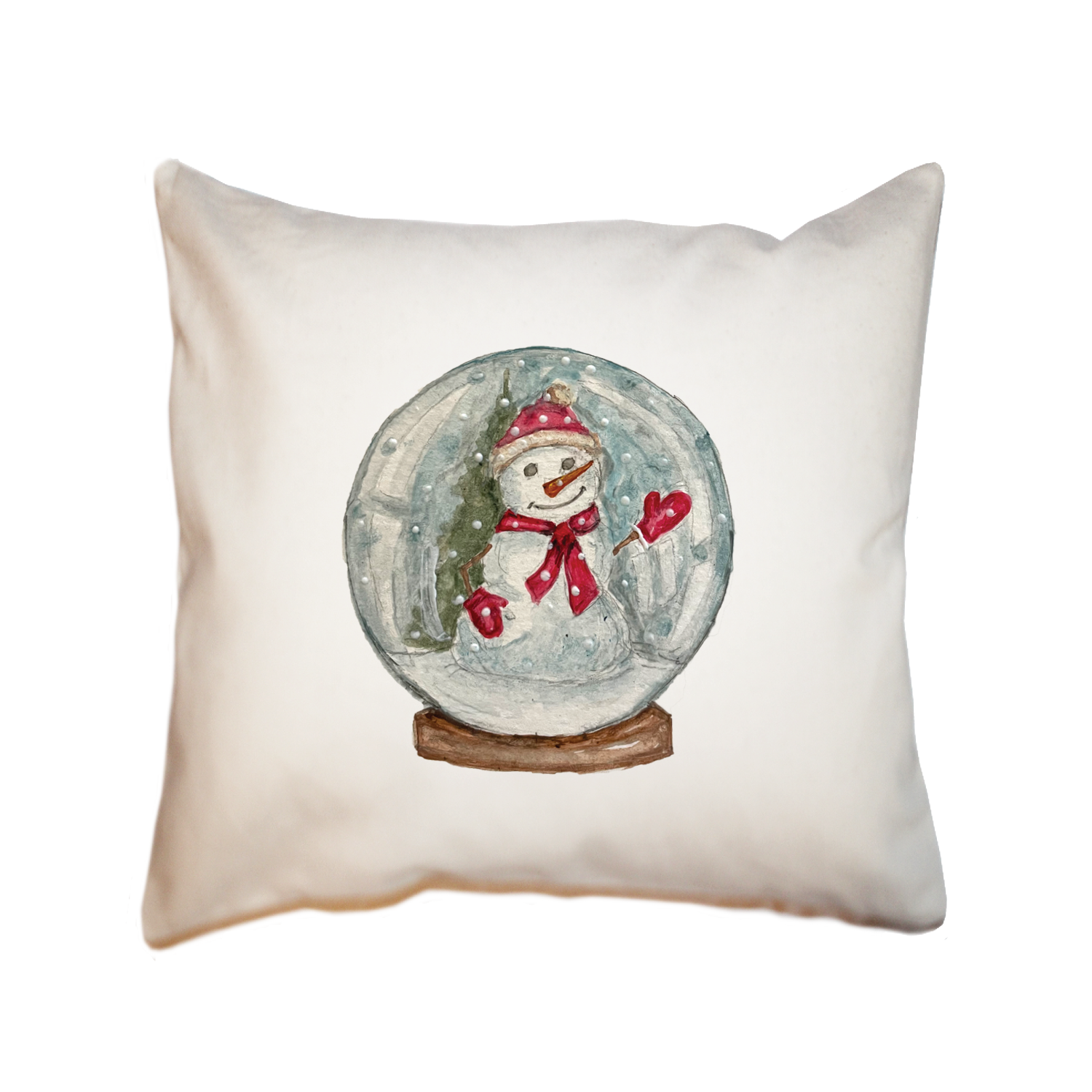 snow globe square pillow