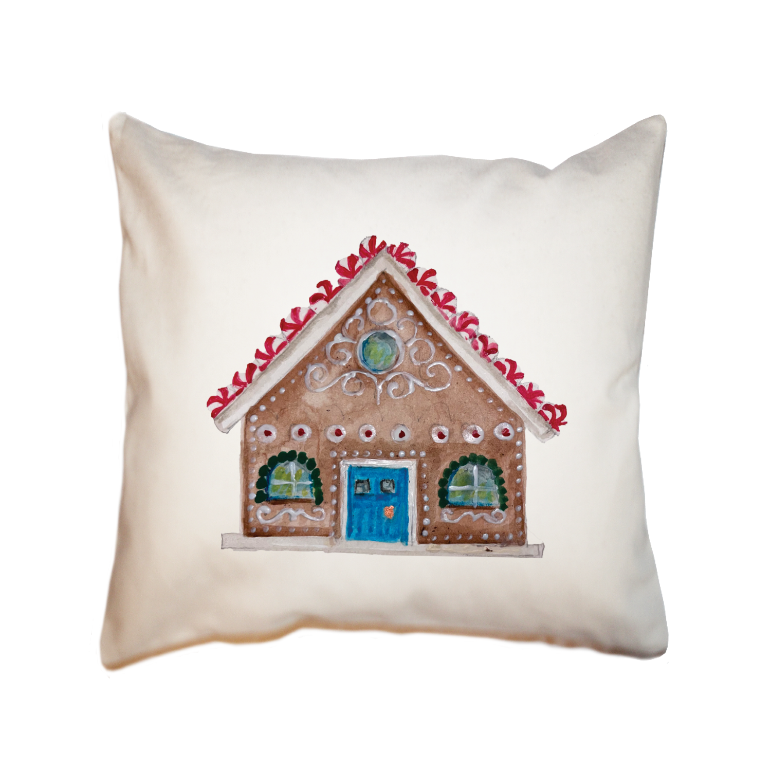 gingerbread house square pillow