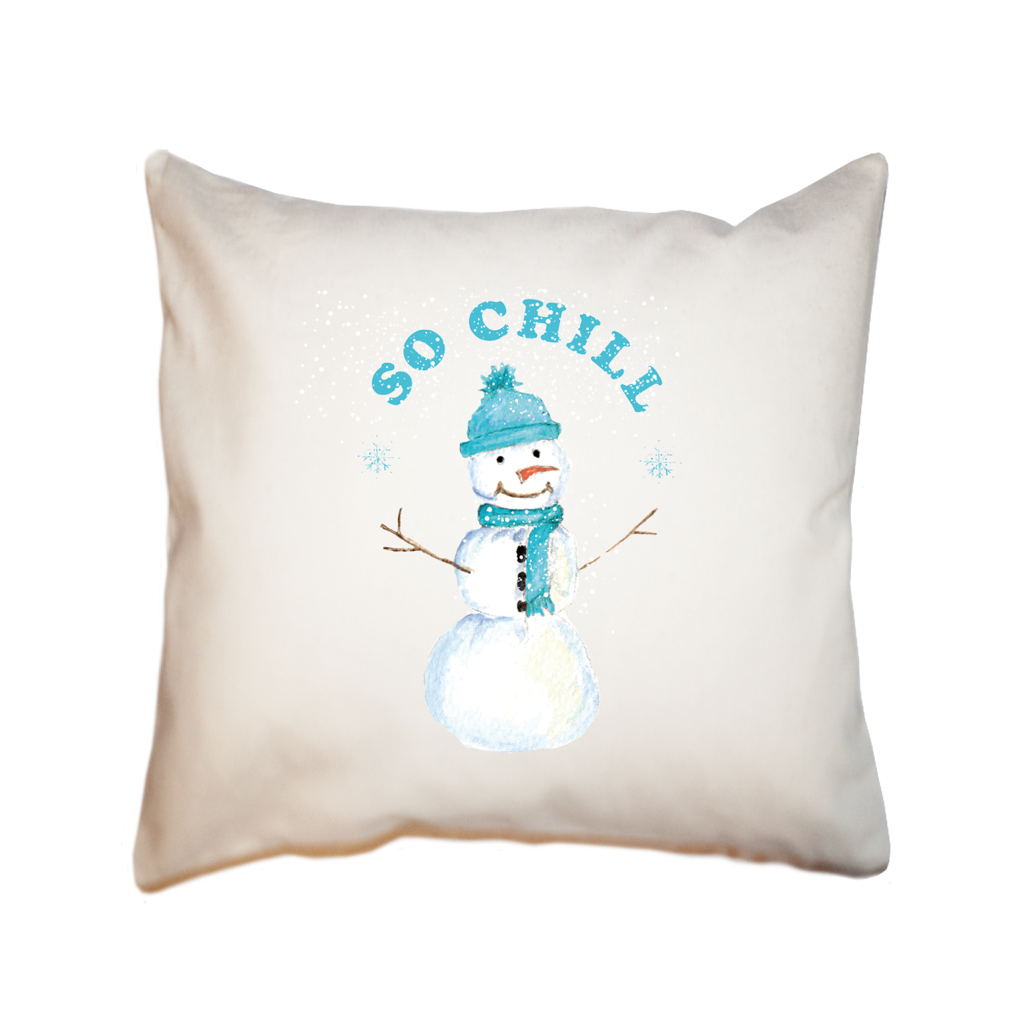so chill snowman square pillow