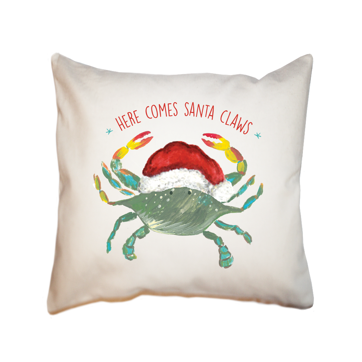 here comes santa claws square pillow