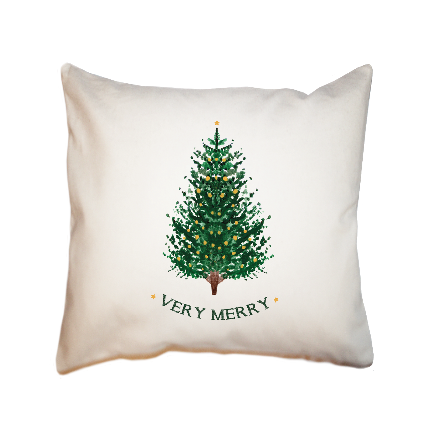 very merry christmas tree square pillow