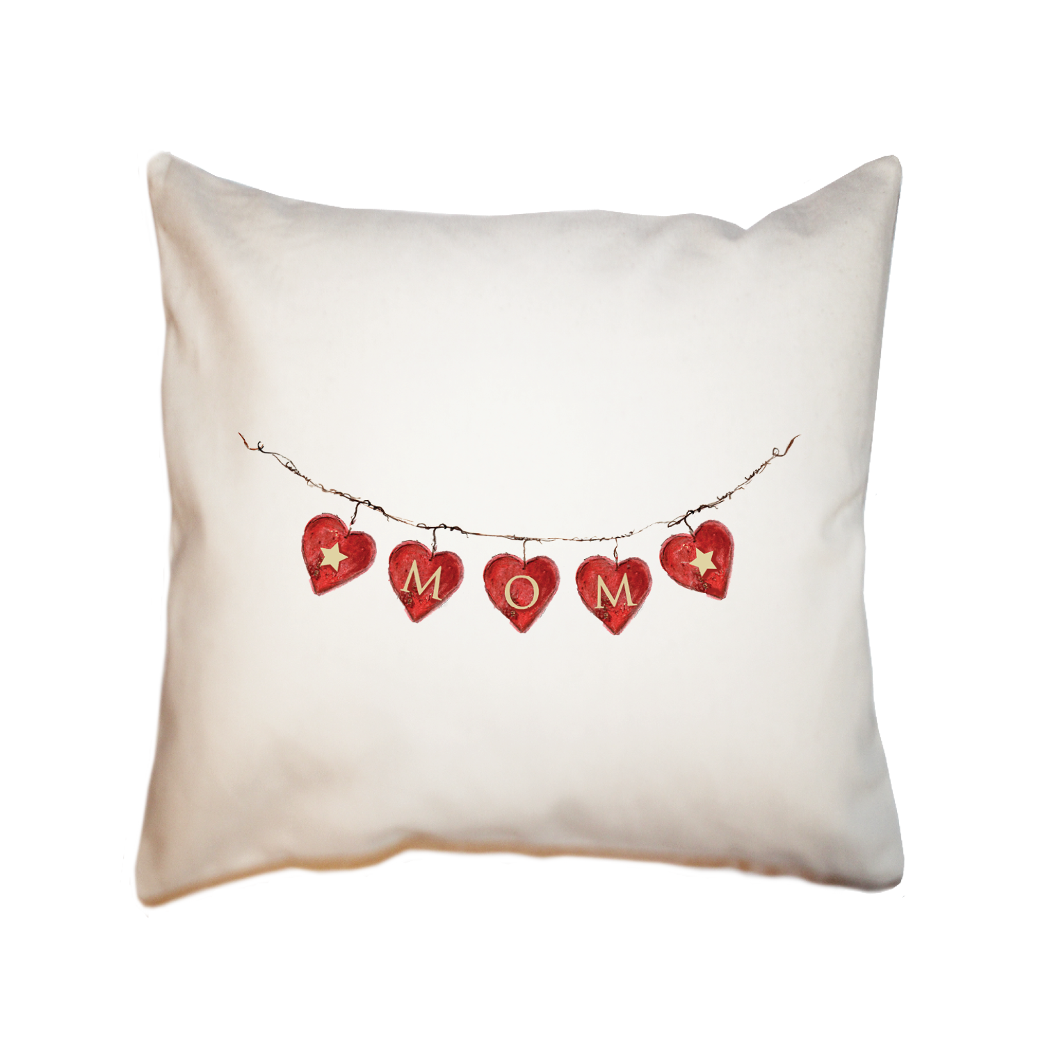 hearts on wire mom square pillow