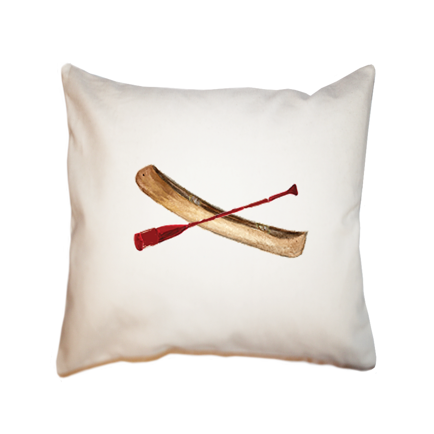 canoe with oar square pillow