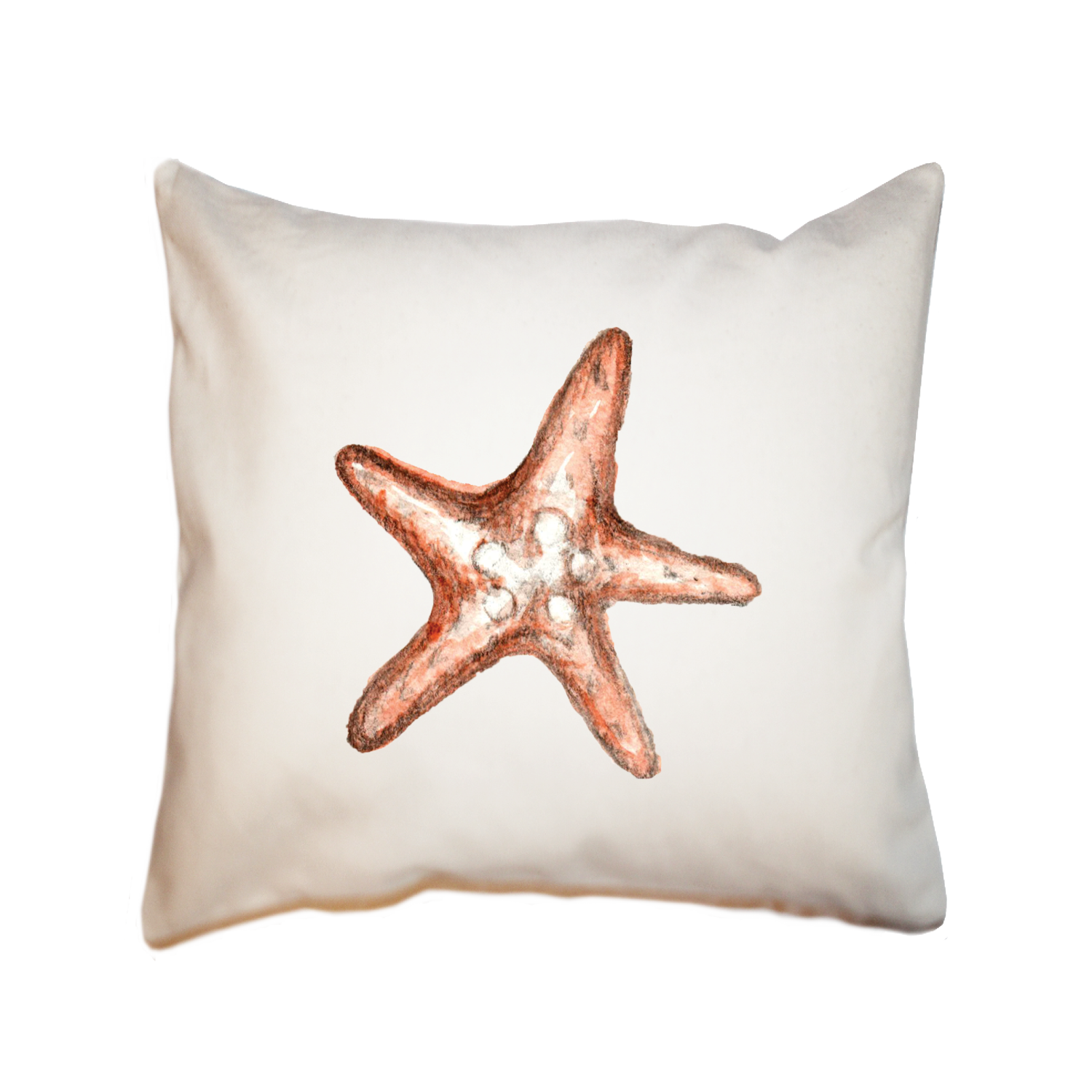 starfish brown square pillow