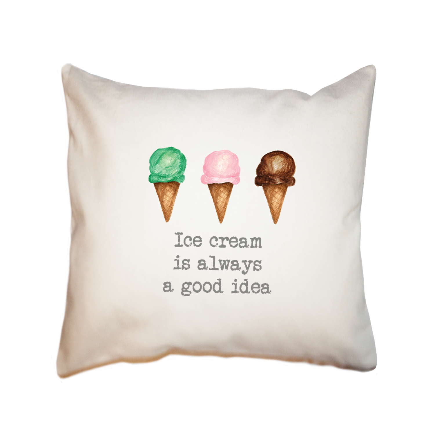 ice cream good idea square pillow