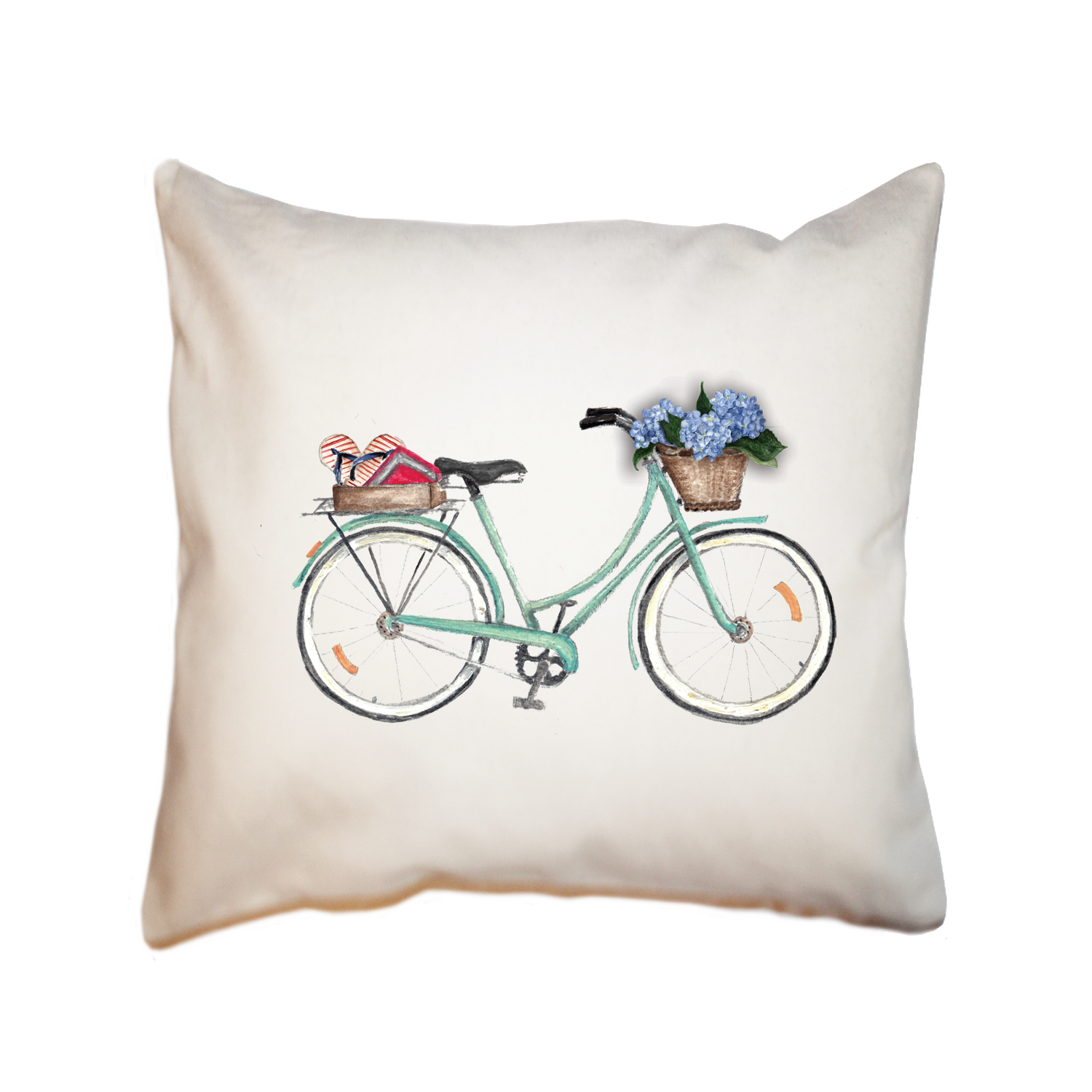 bike with books on back square pillow