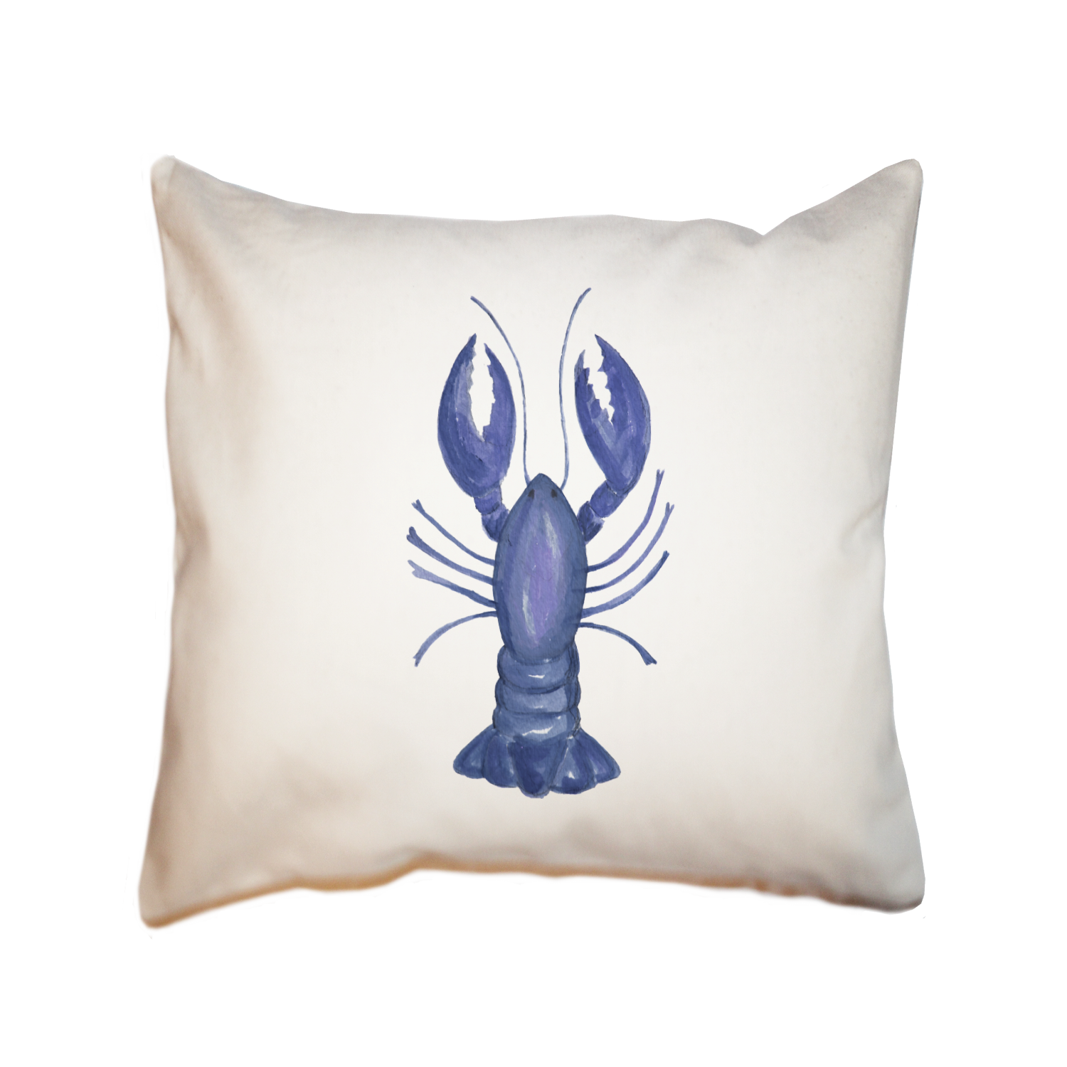 blue lobster square pillow
