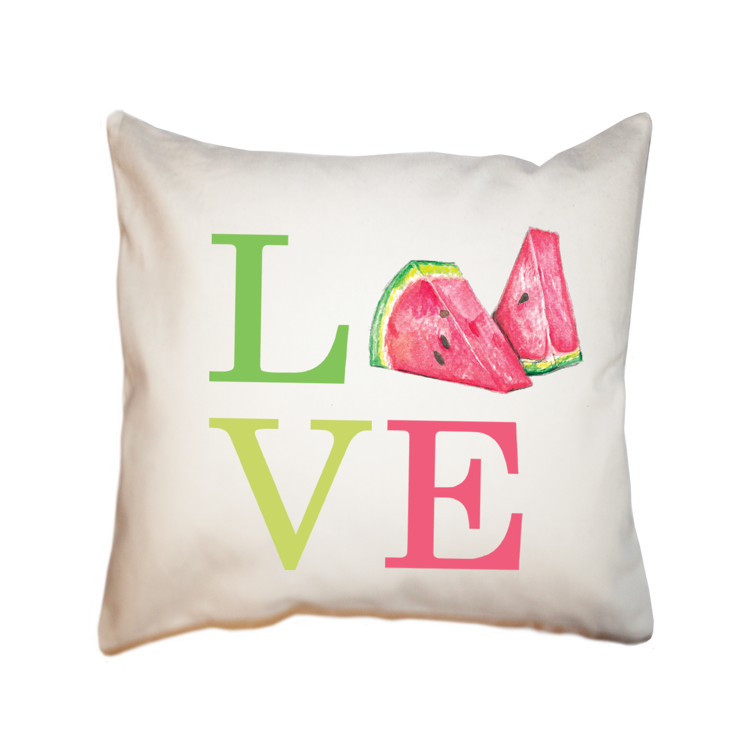 love watermelon square pillow