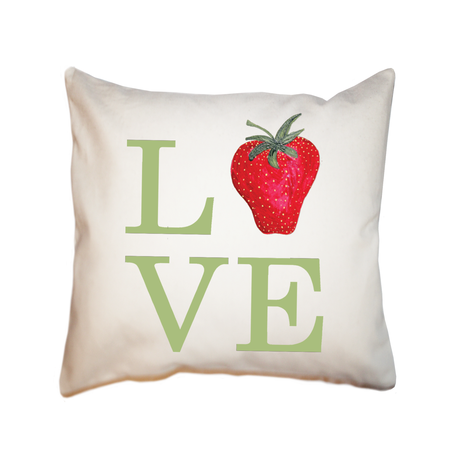 love strawberry square pillow