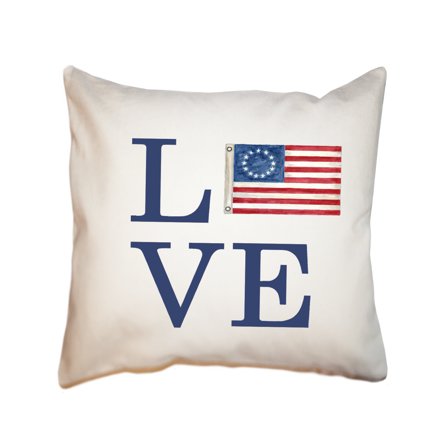 love US flag square pillow