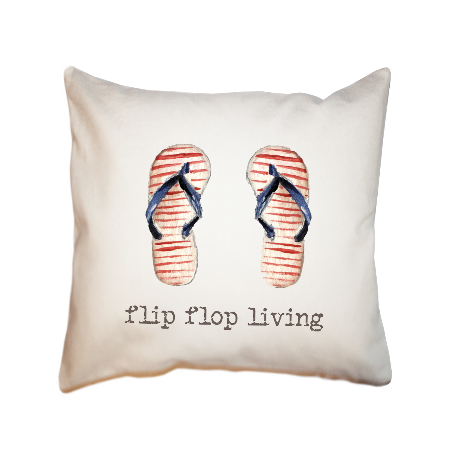 flip flop living square pillow