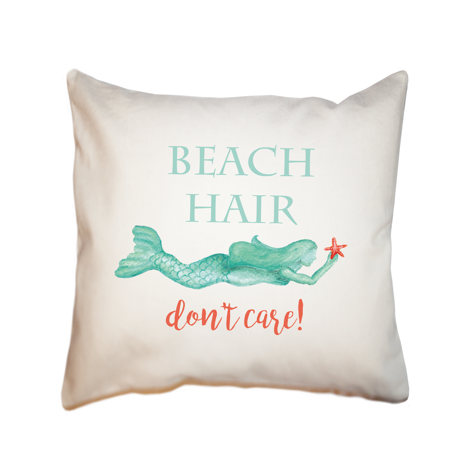 beach hair don't care square pillow