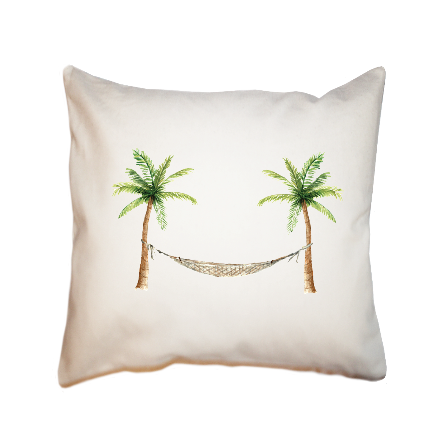 palm trees with hammock square pillow