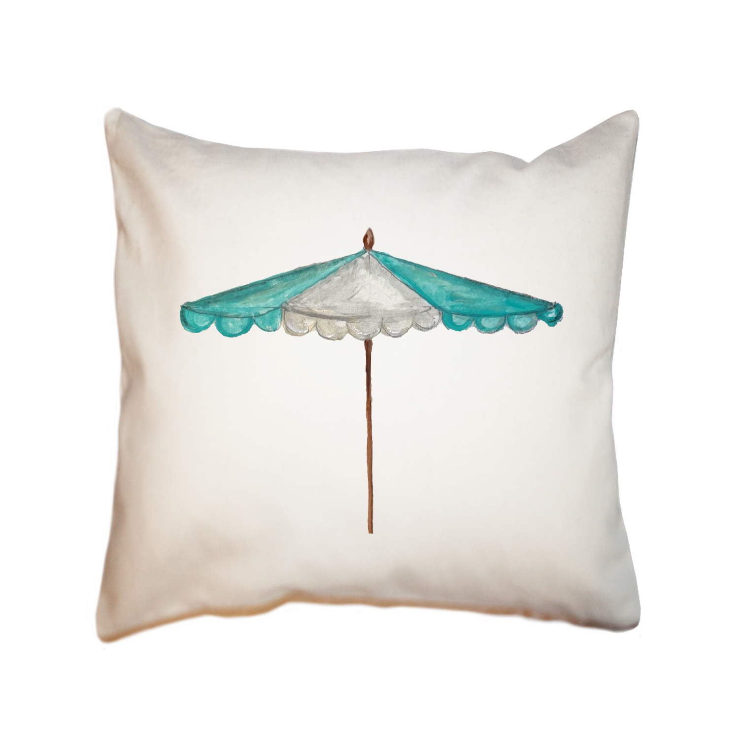 seafoam beach umbrella square pillow