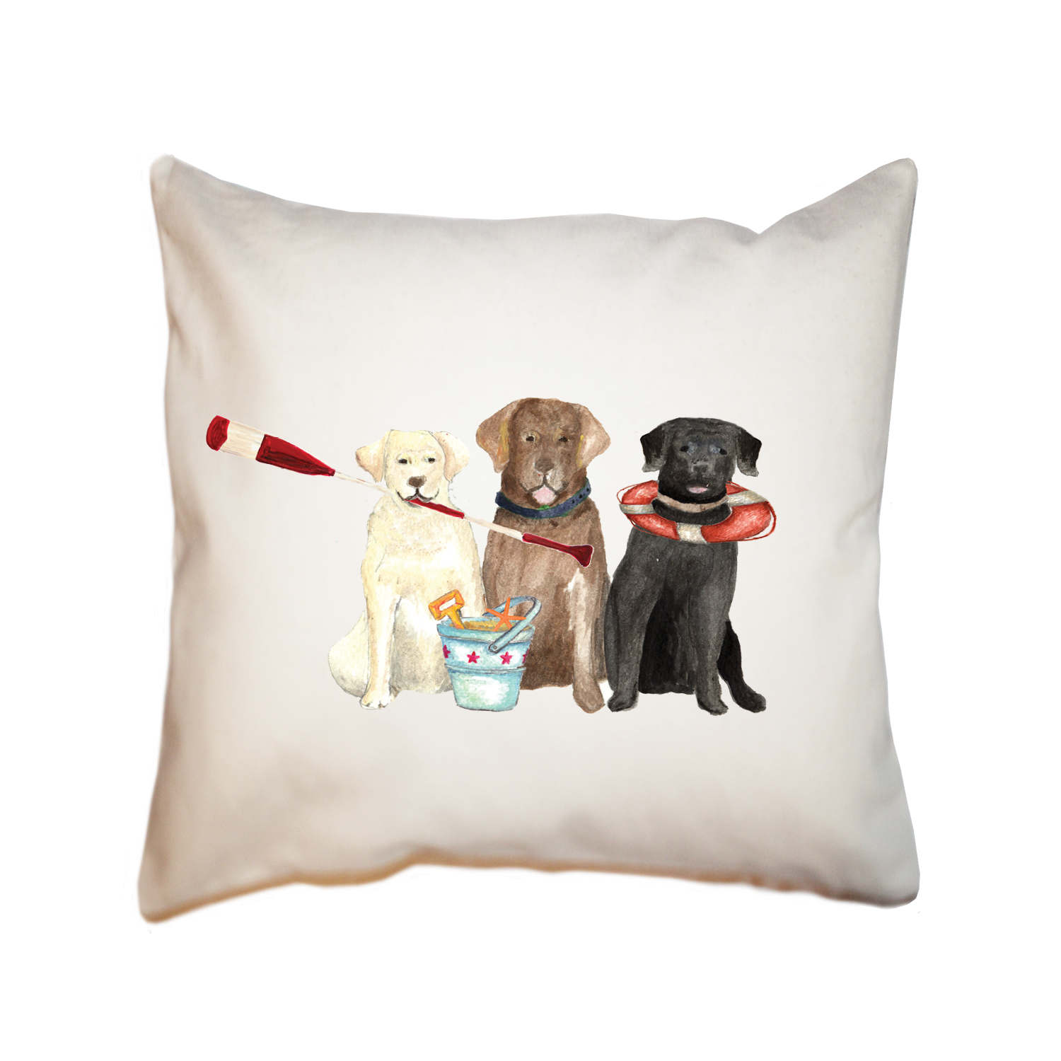 three labs nautical square pillow