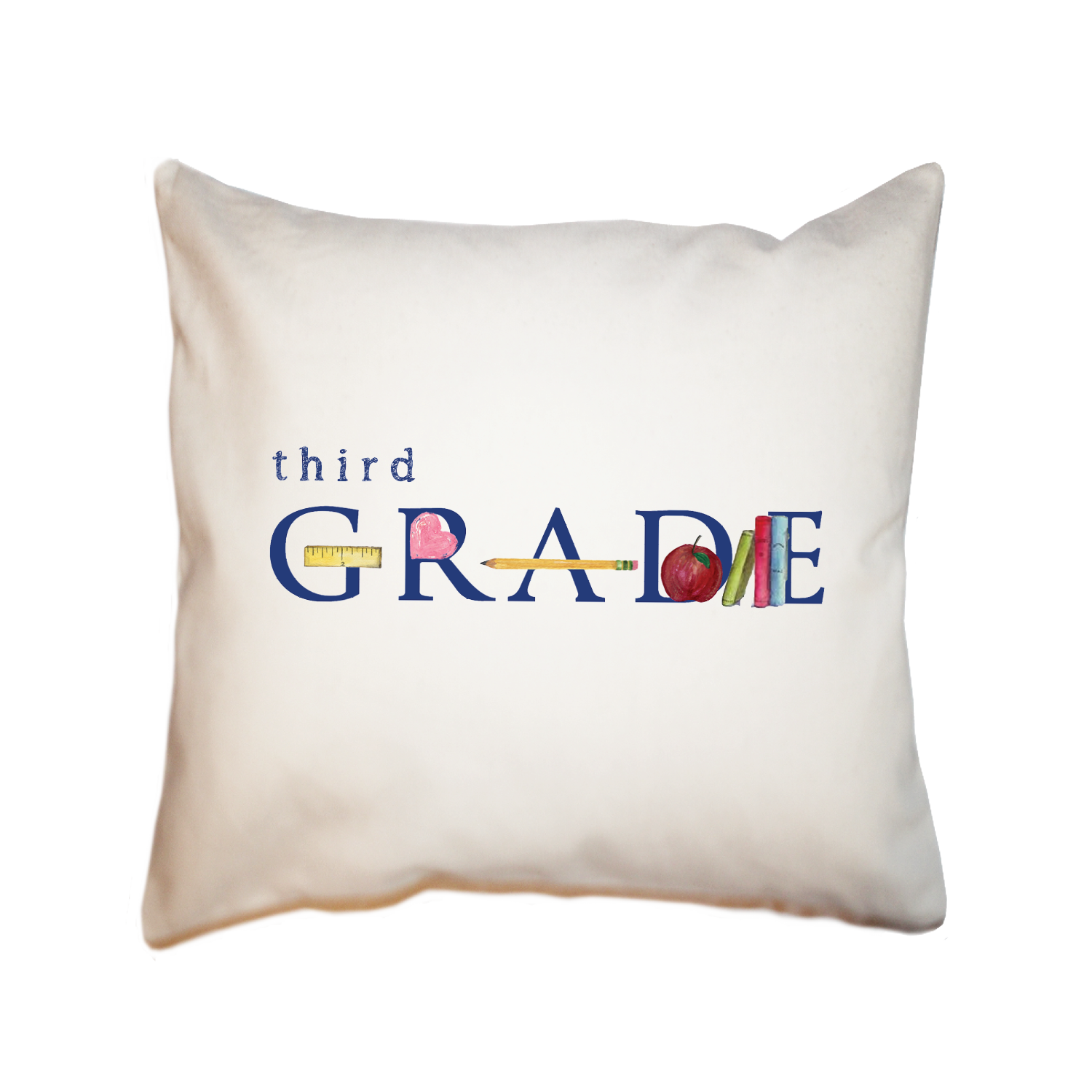 third grade square pillow